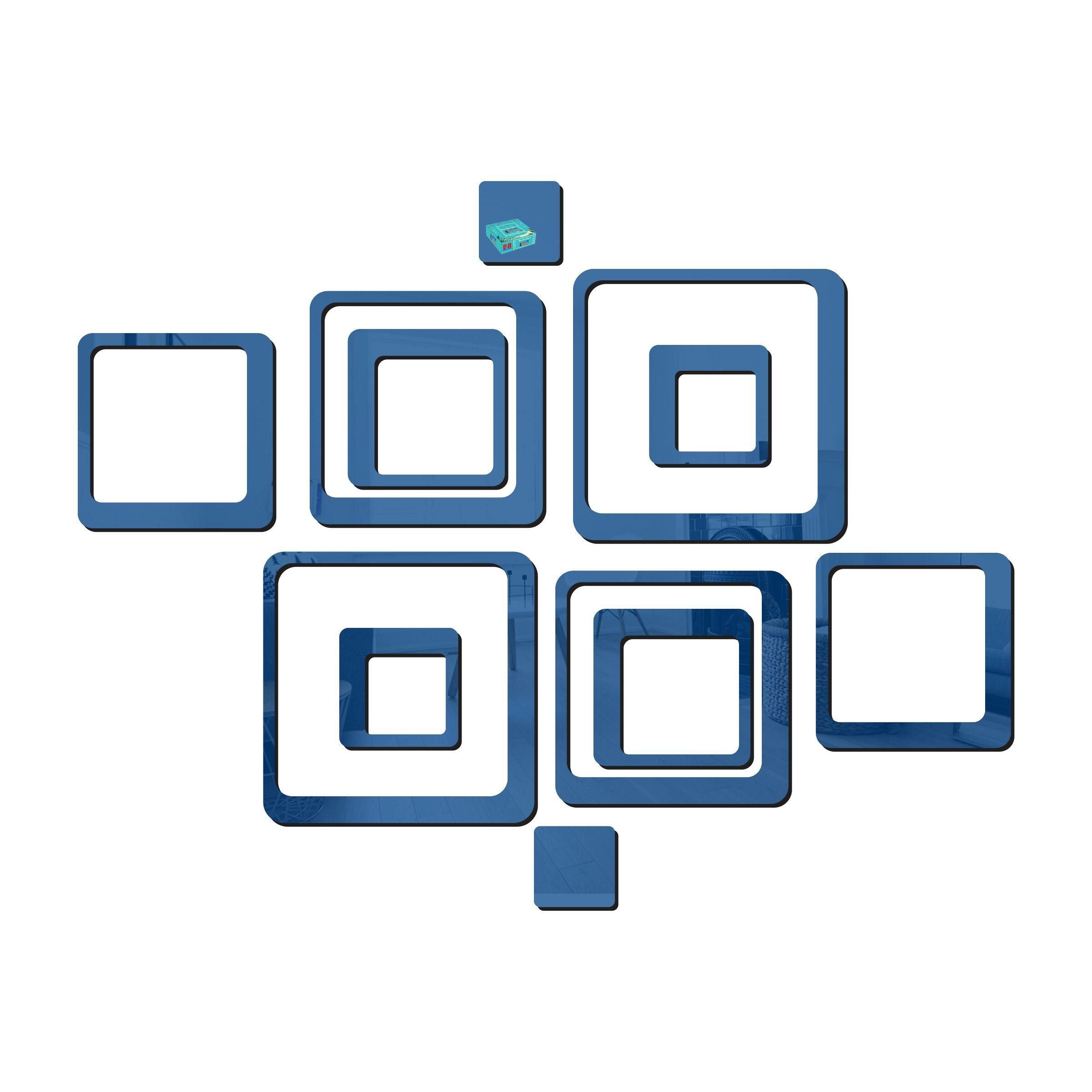 3D Acrylic Mirror Wall Sticker Decoration Sky Blue