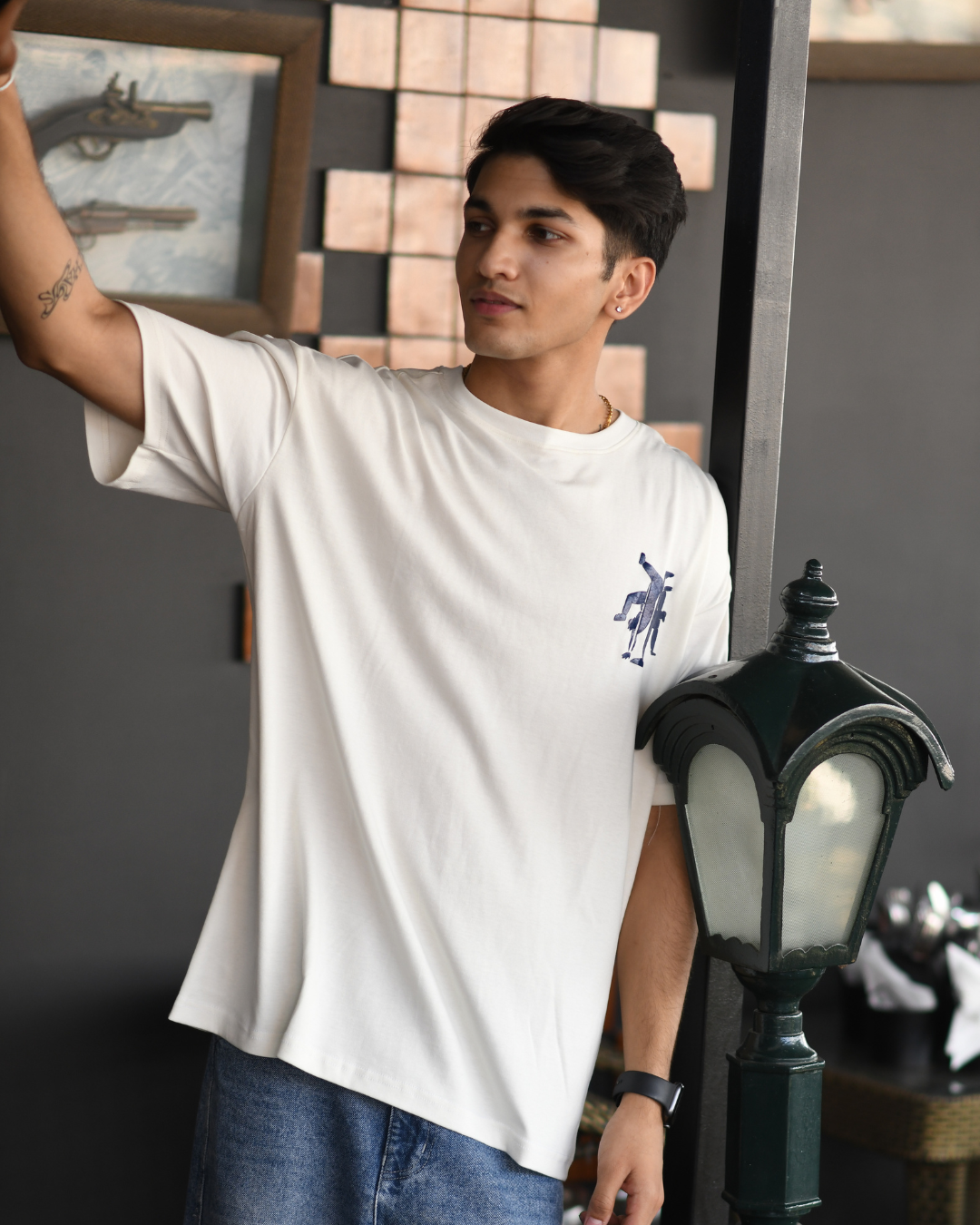 Minimal Monogram Oversized T-Shirt for Men