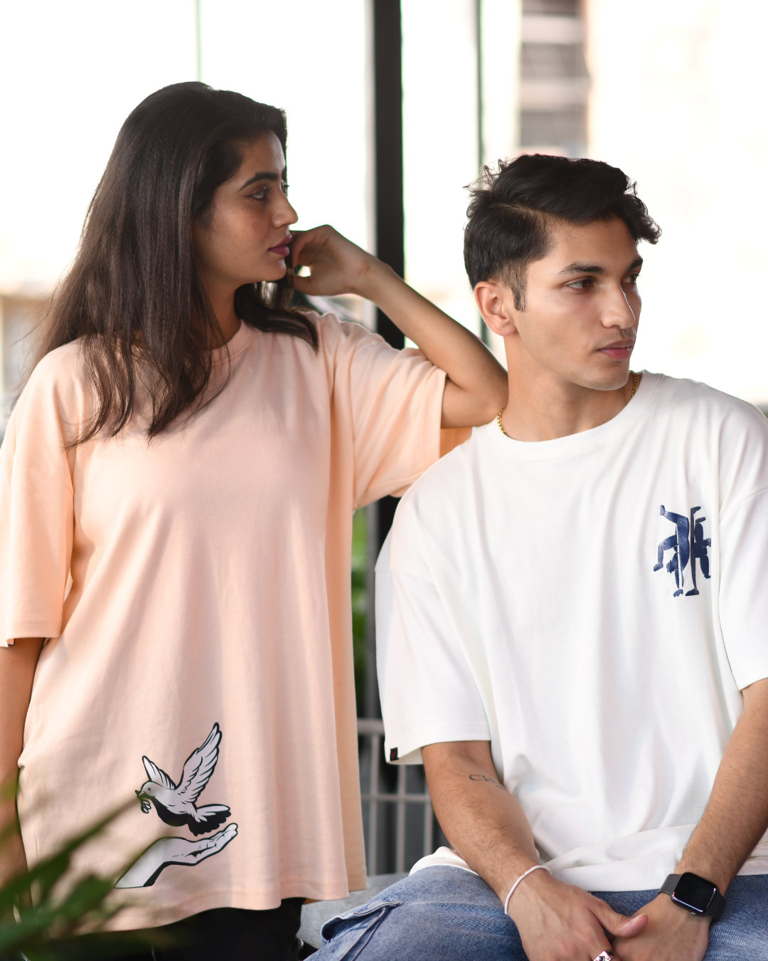 Minimal Monogram Oversized T-Shirt for Men