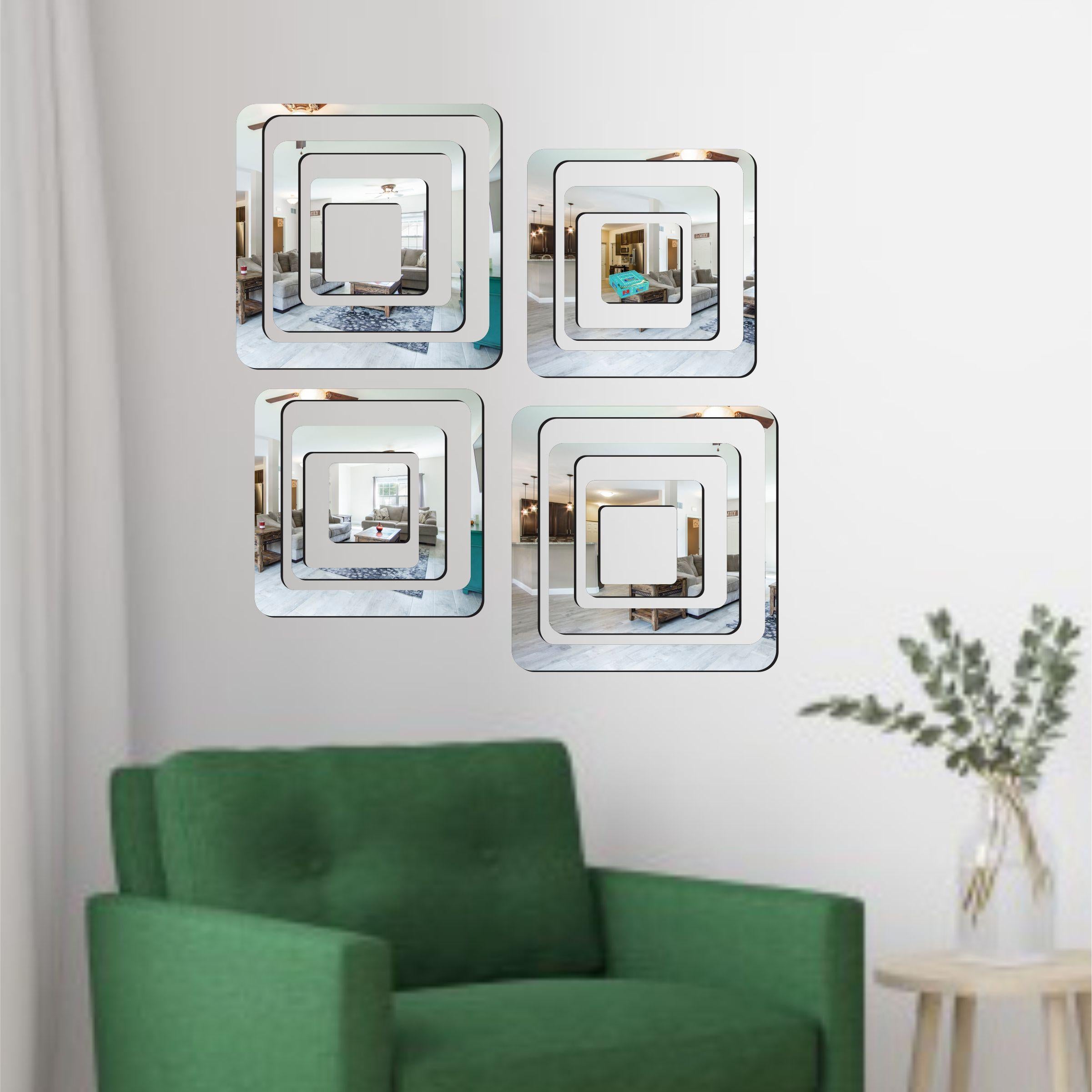 3D Acrylic Mirror Wall Sticker Decoration Silver