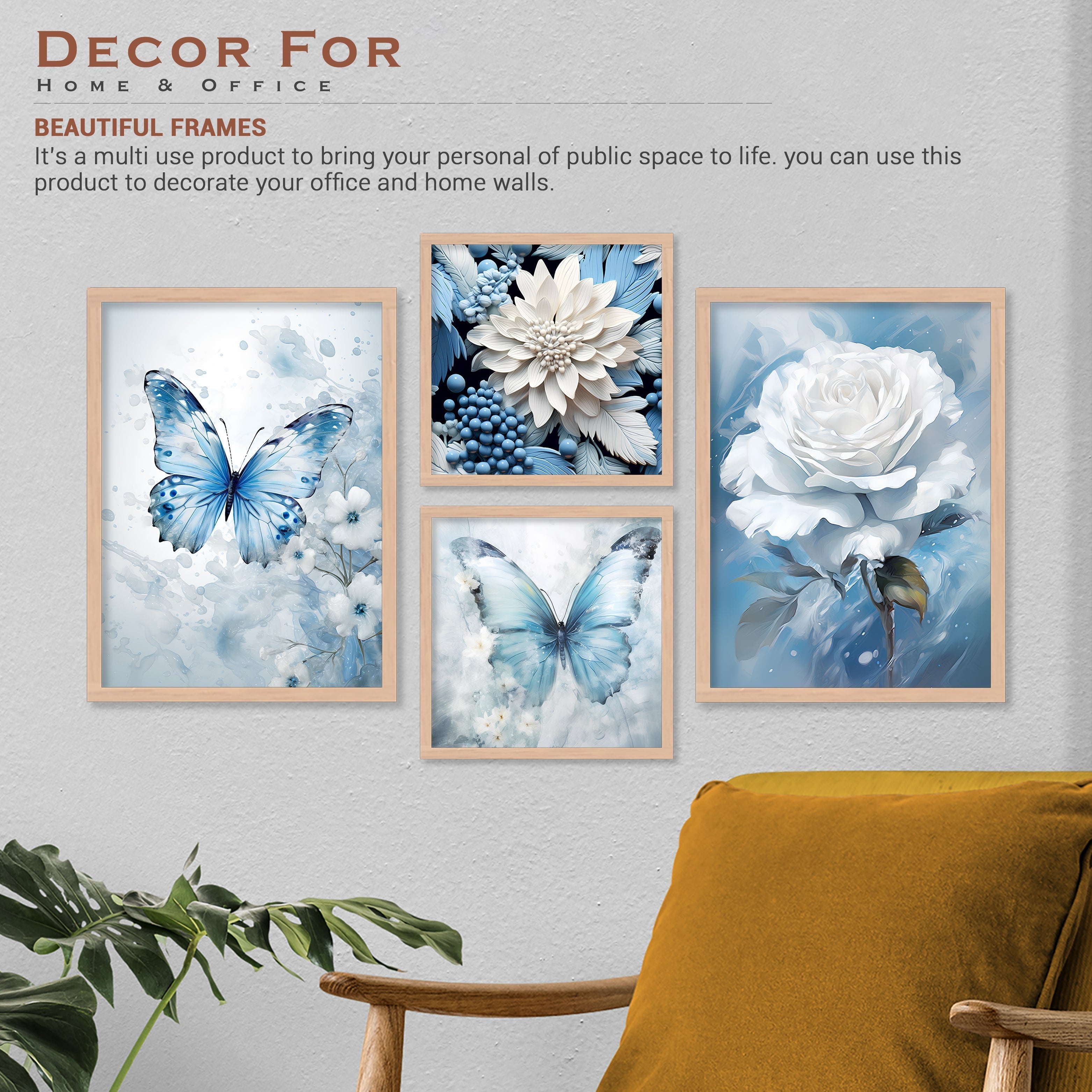 White Rose With Butterfly Art