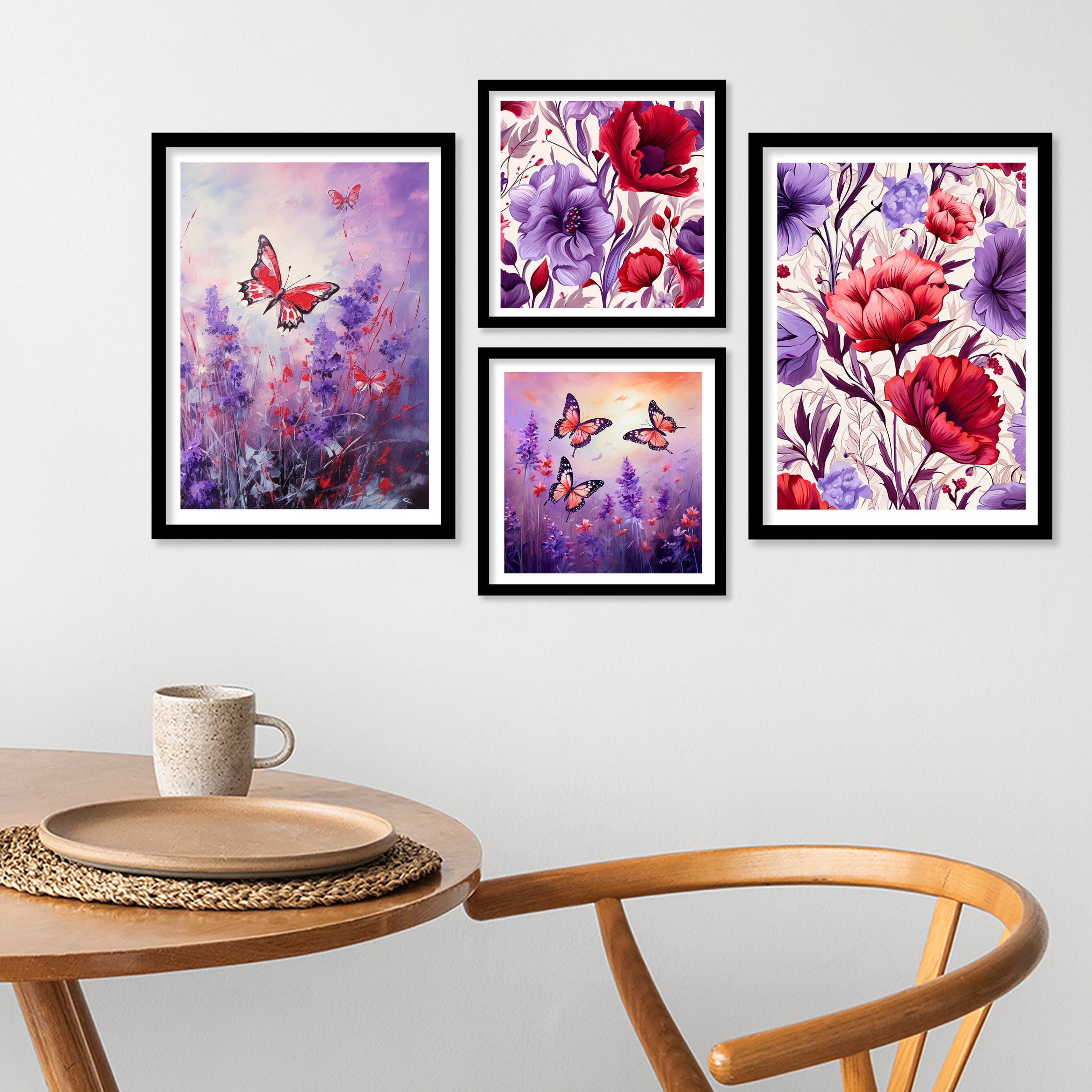 Butterfly Symphony And Colourfull Flower