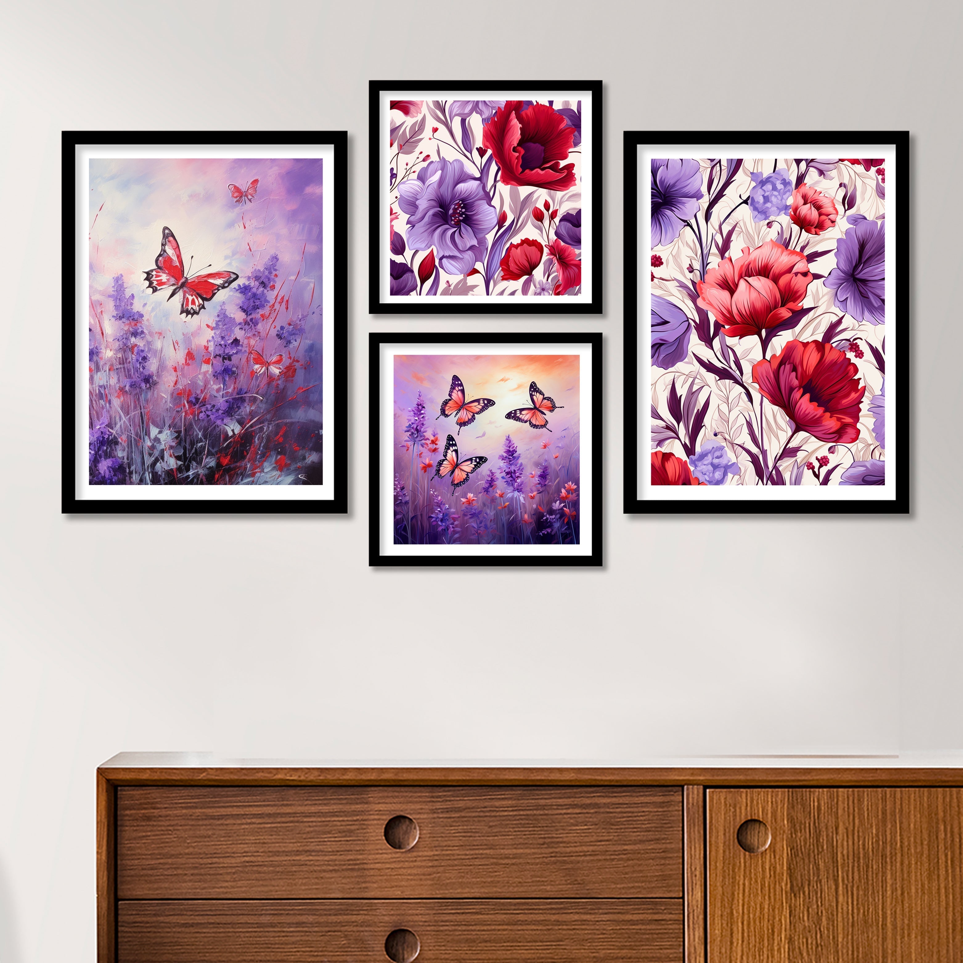 Butterfly Symphony And Colourfull Flower