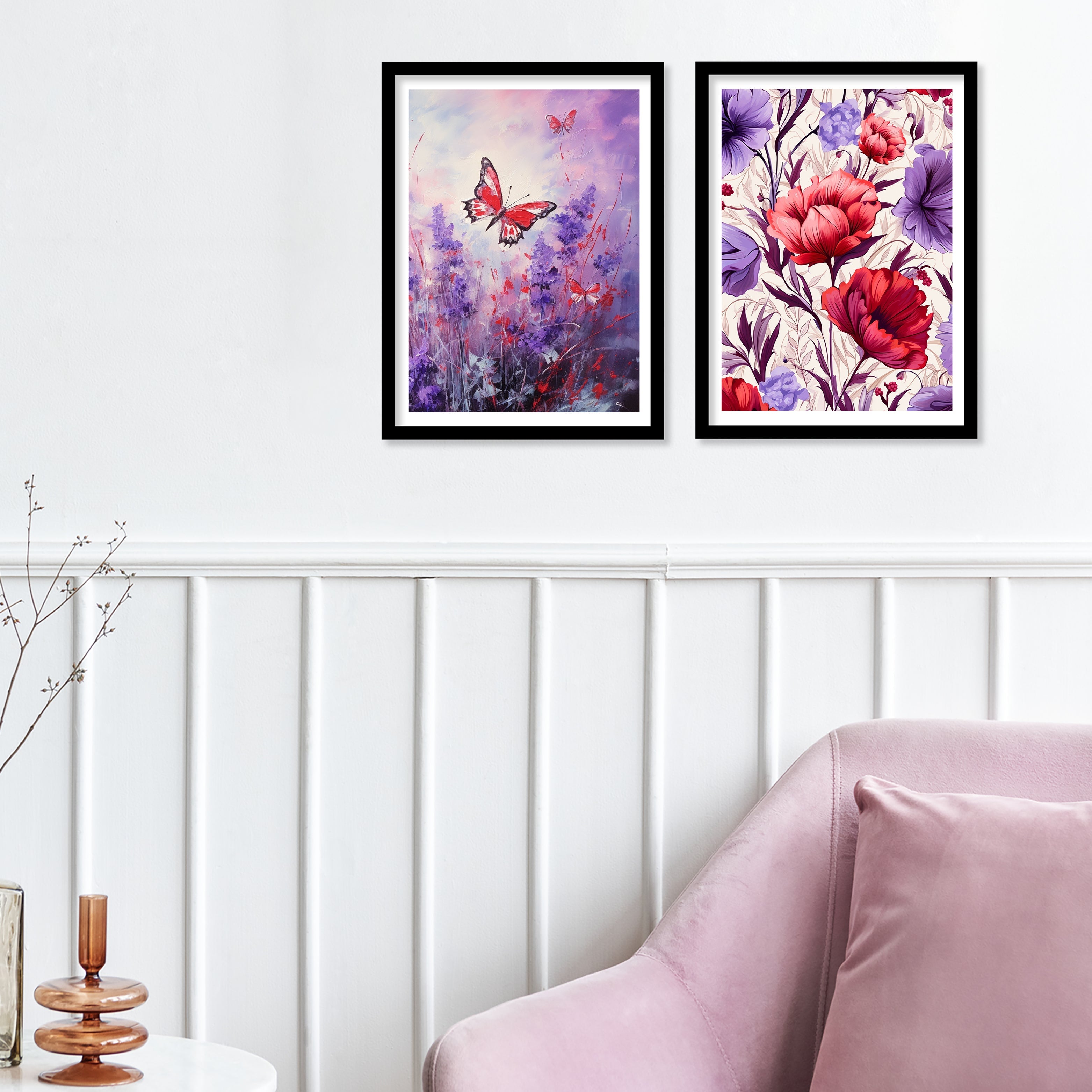 Butterfly Symphony And Colourfull Flower