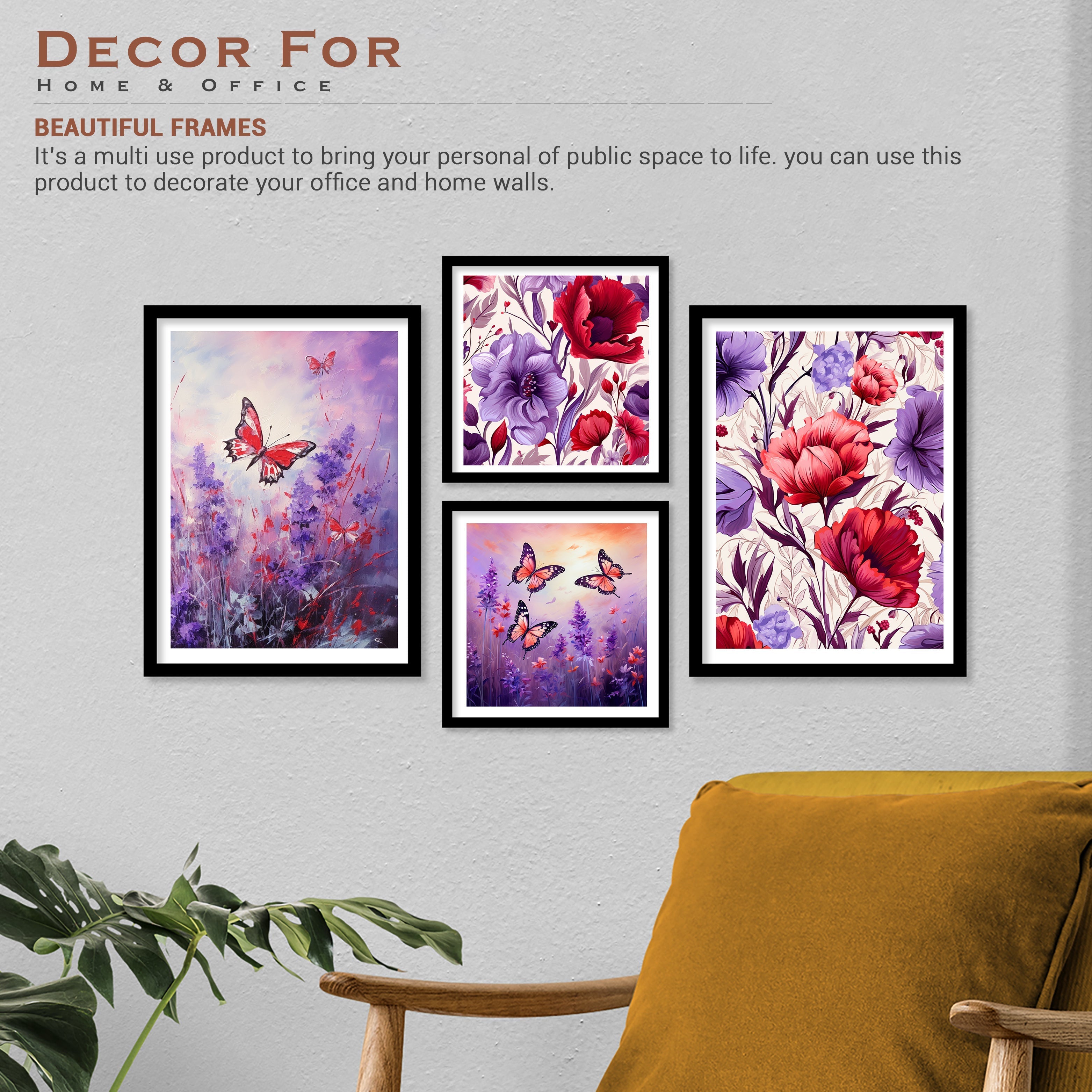 Butterfly Symphony And Colourfull Flower