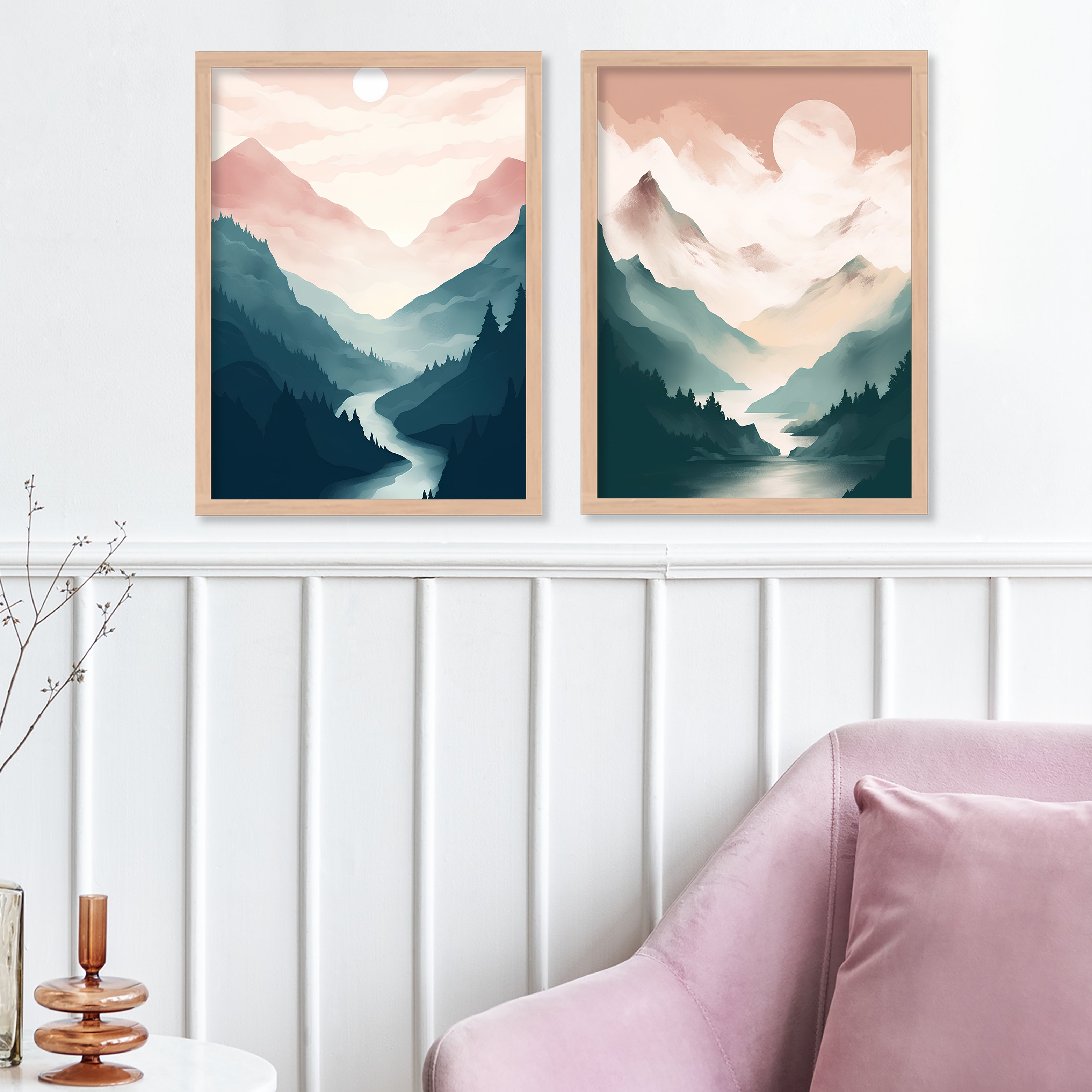 Mountain Vally And Sunset View