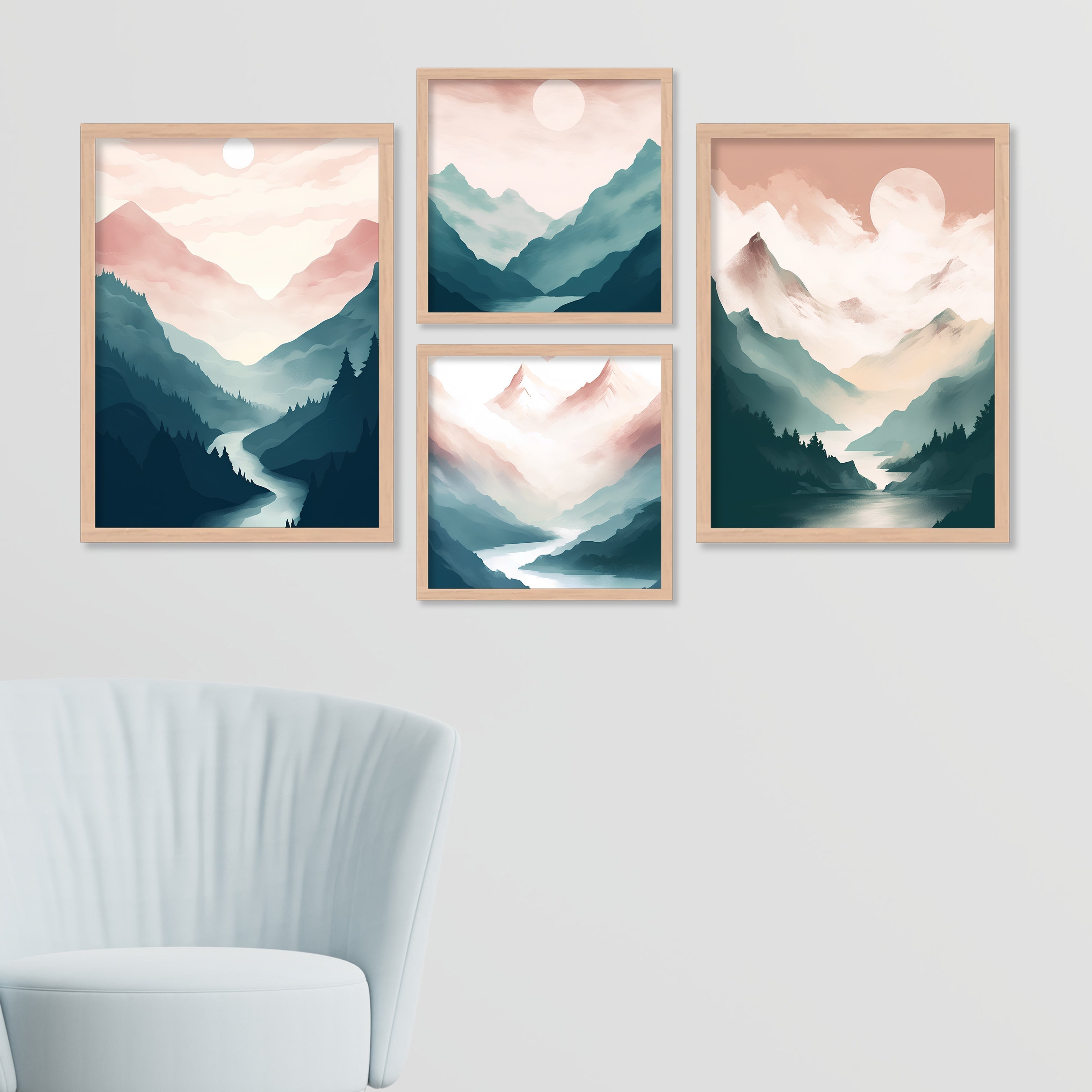 Mountain Vally And Sunset View