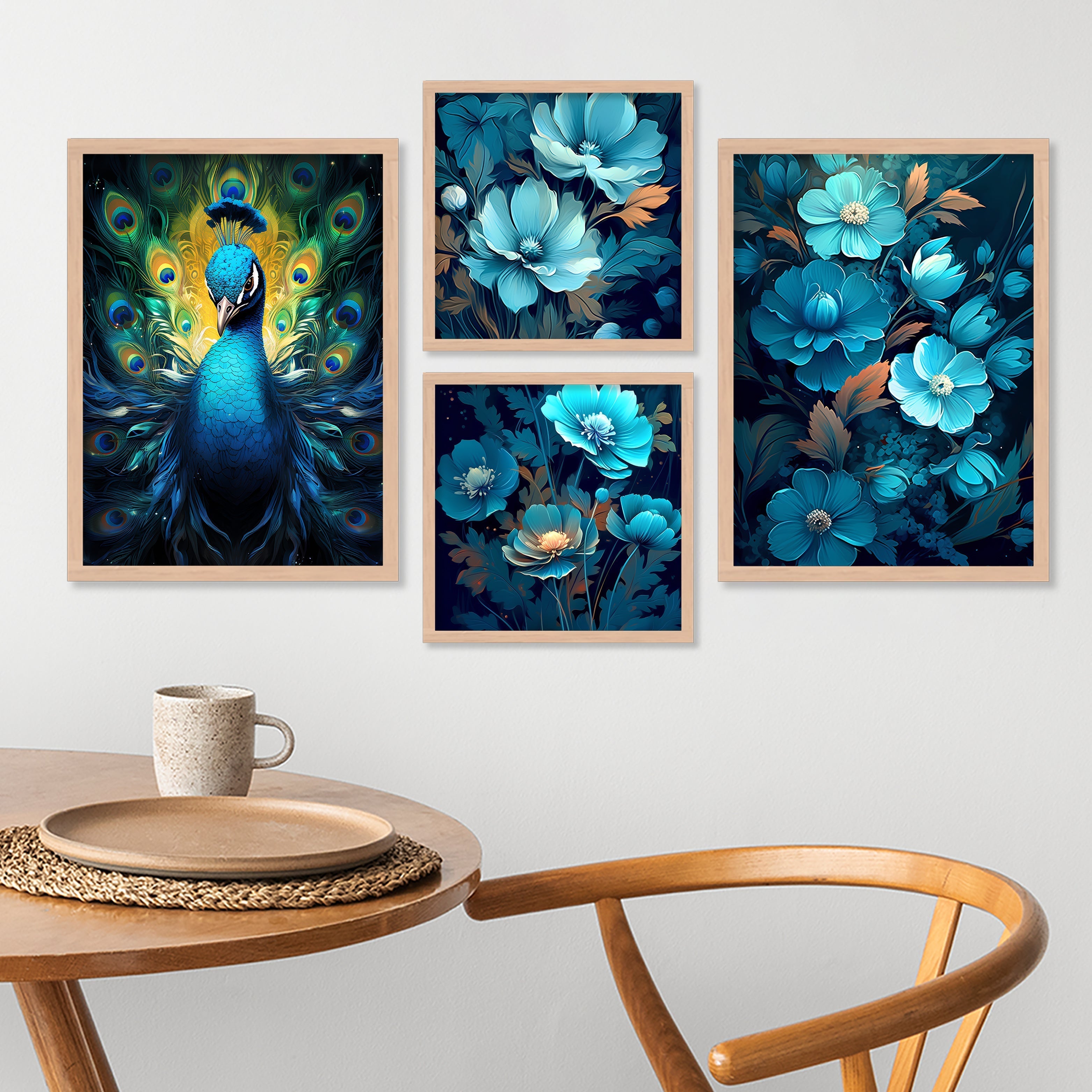 Blue Coloured Flower Peacock