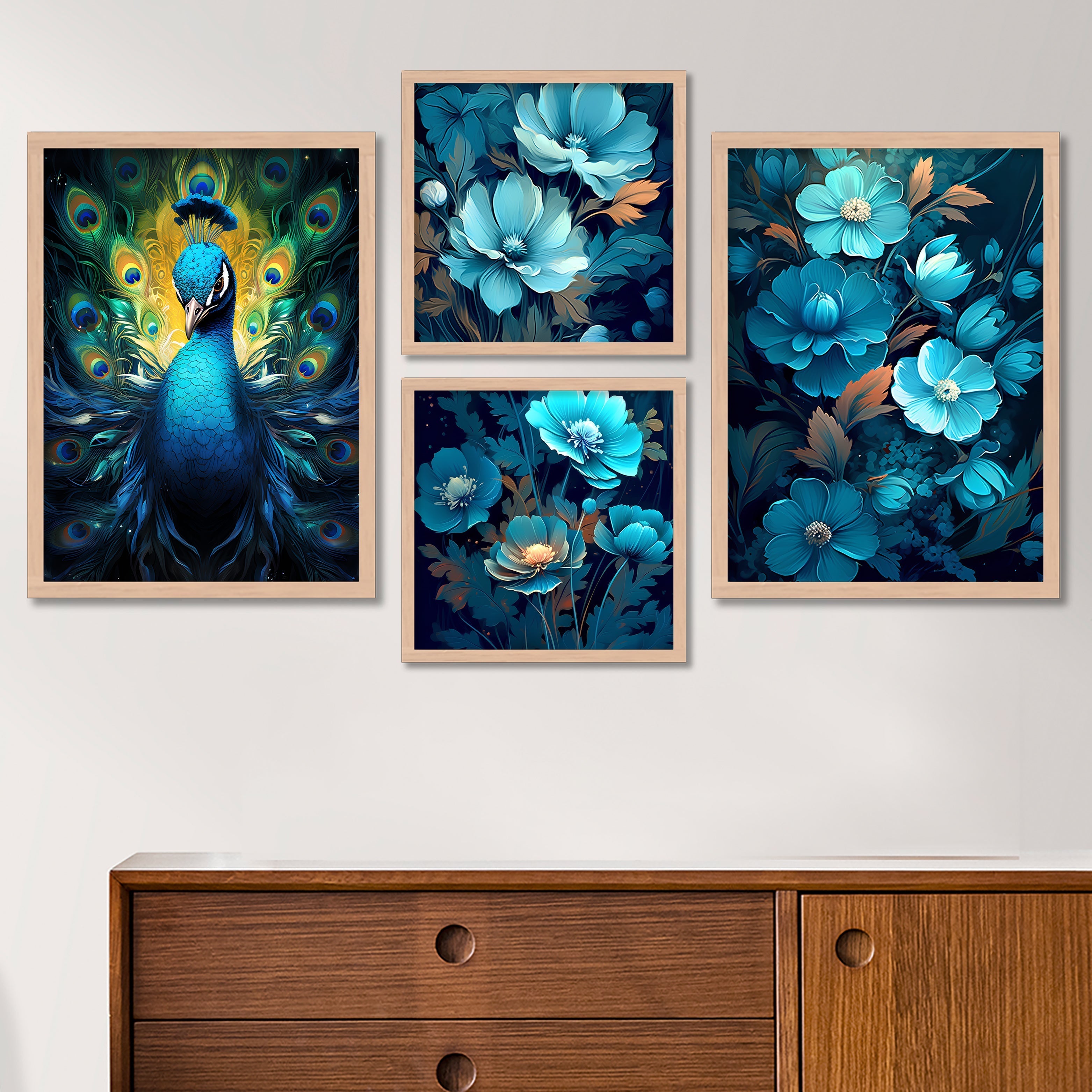 Blue Coloured Flower Peacock