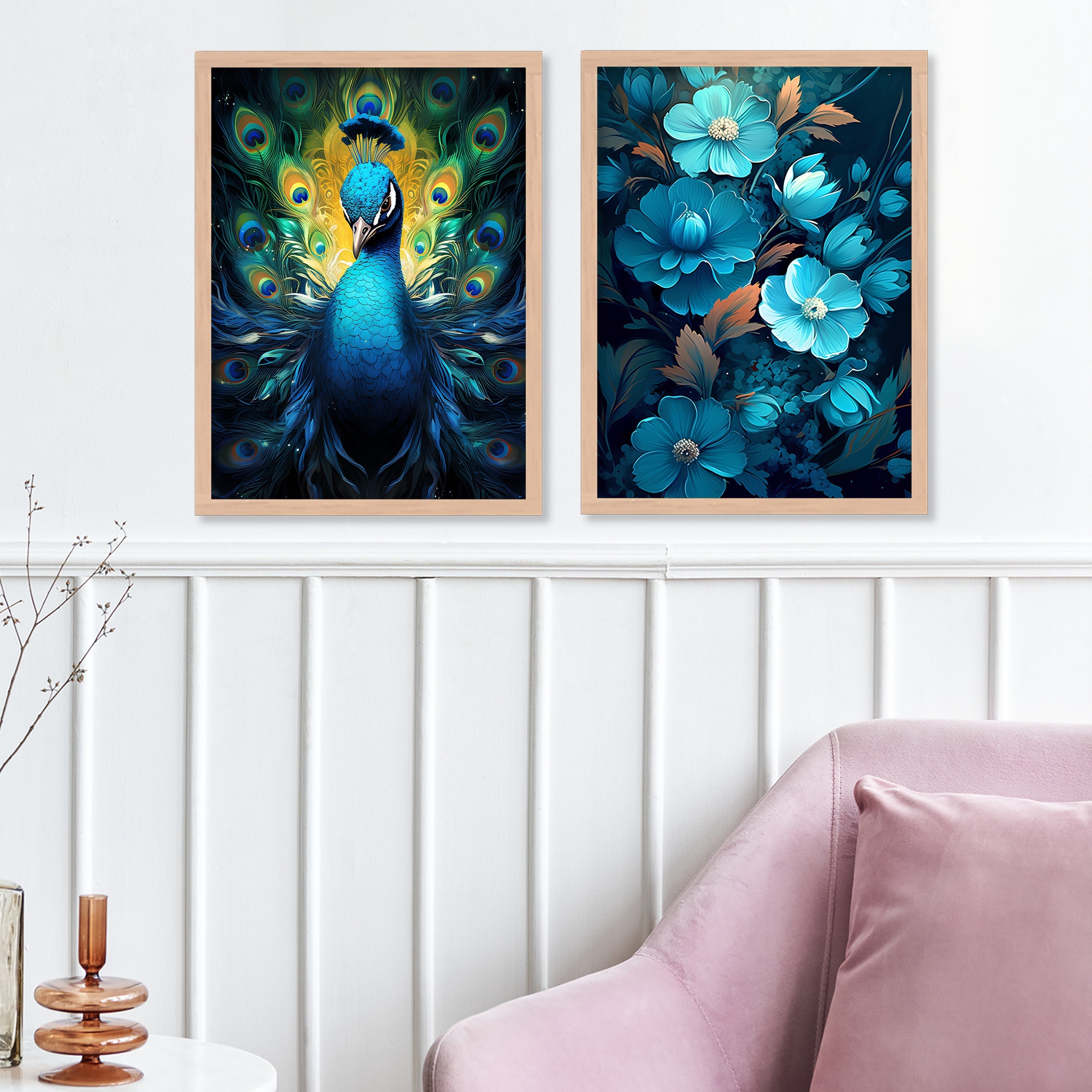 Blue Coloured Flower Peacock