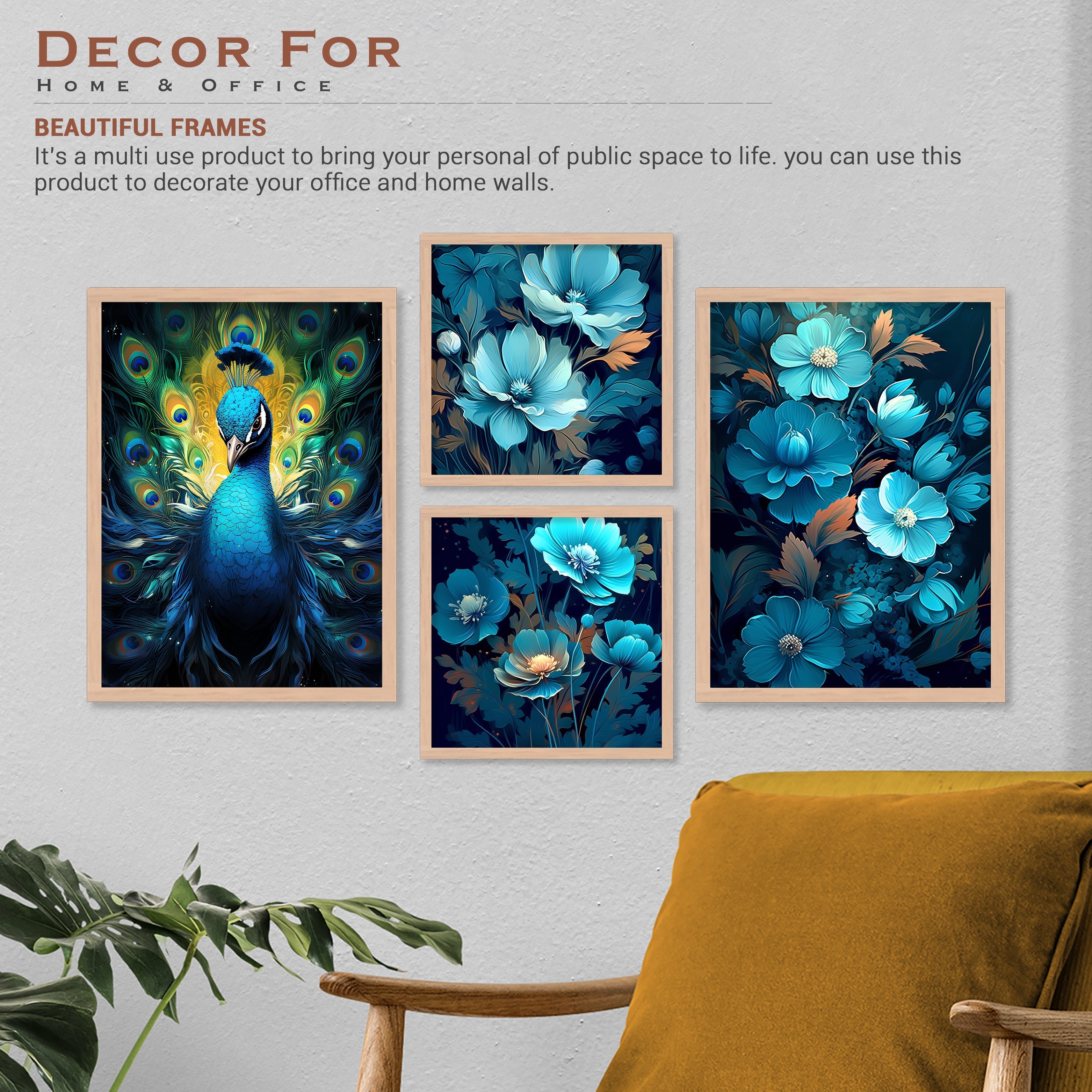 Blue Coloured Flower Peacock