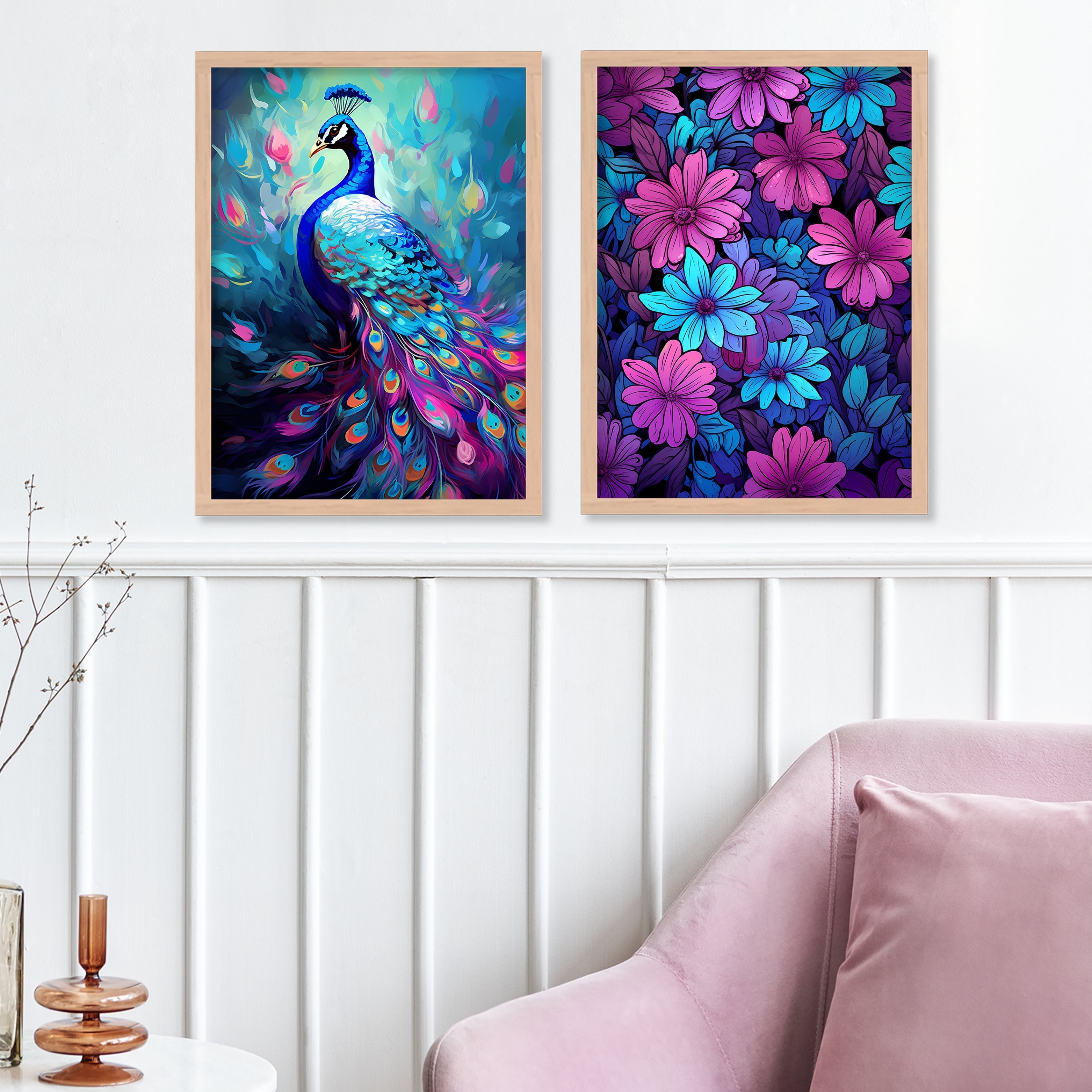 Peacock Flower Art
