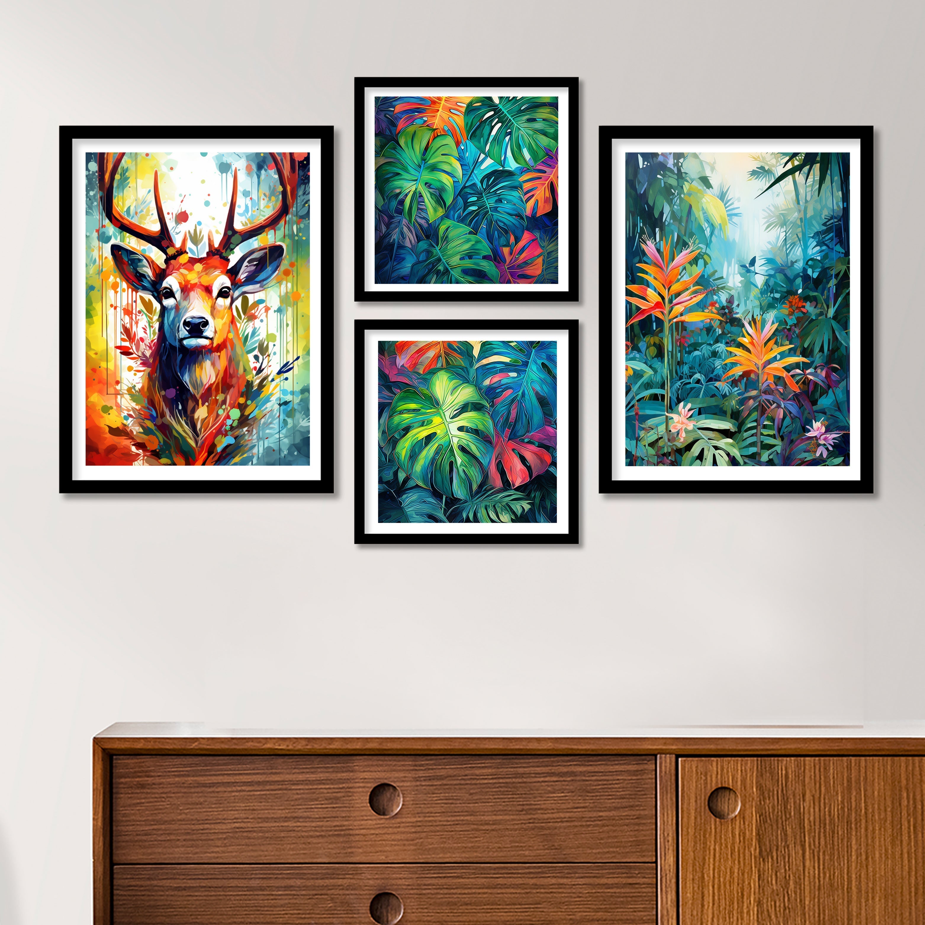 Colourful Leaves And Swamp Deer Art