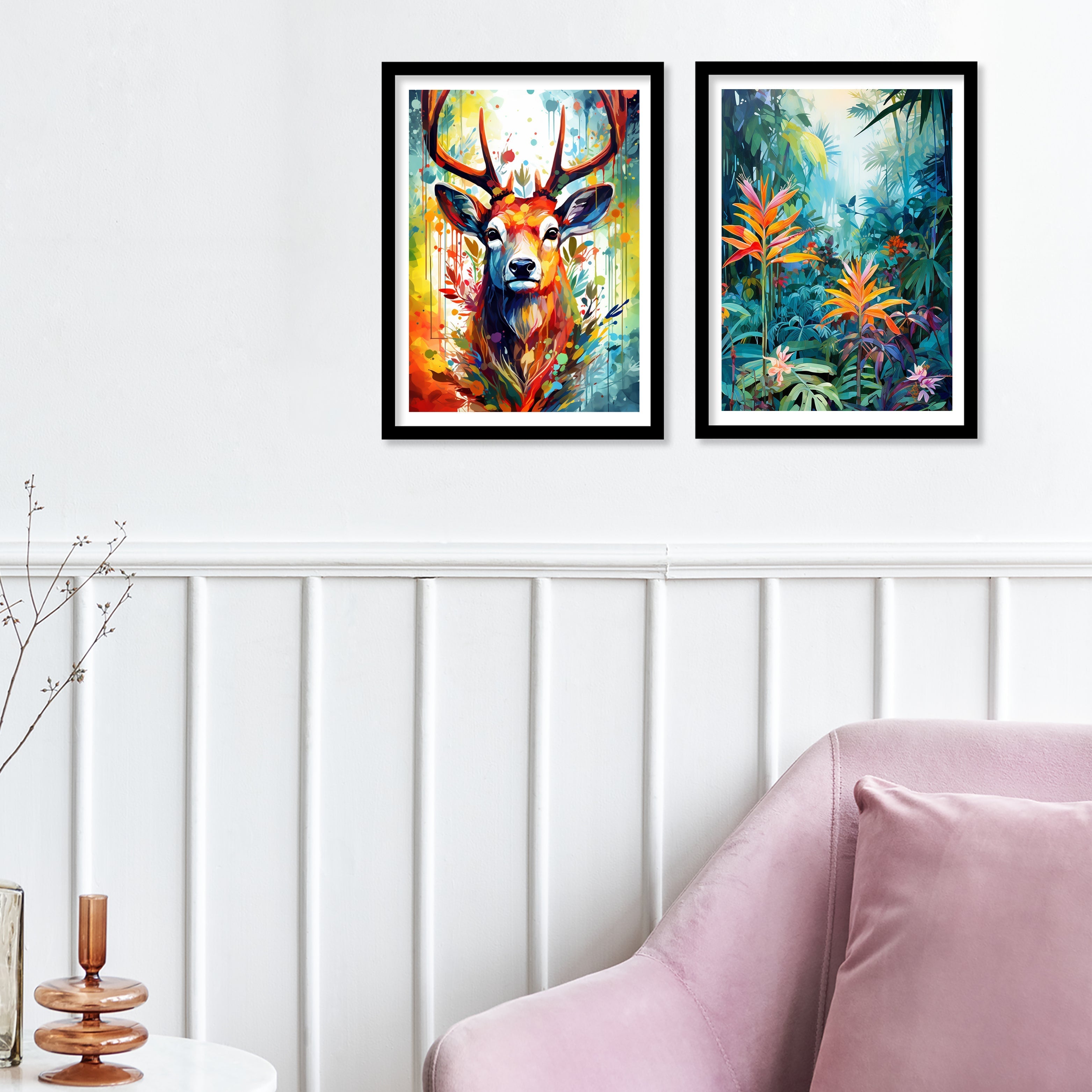 Colourful Leaves And Swamp Deer Art