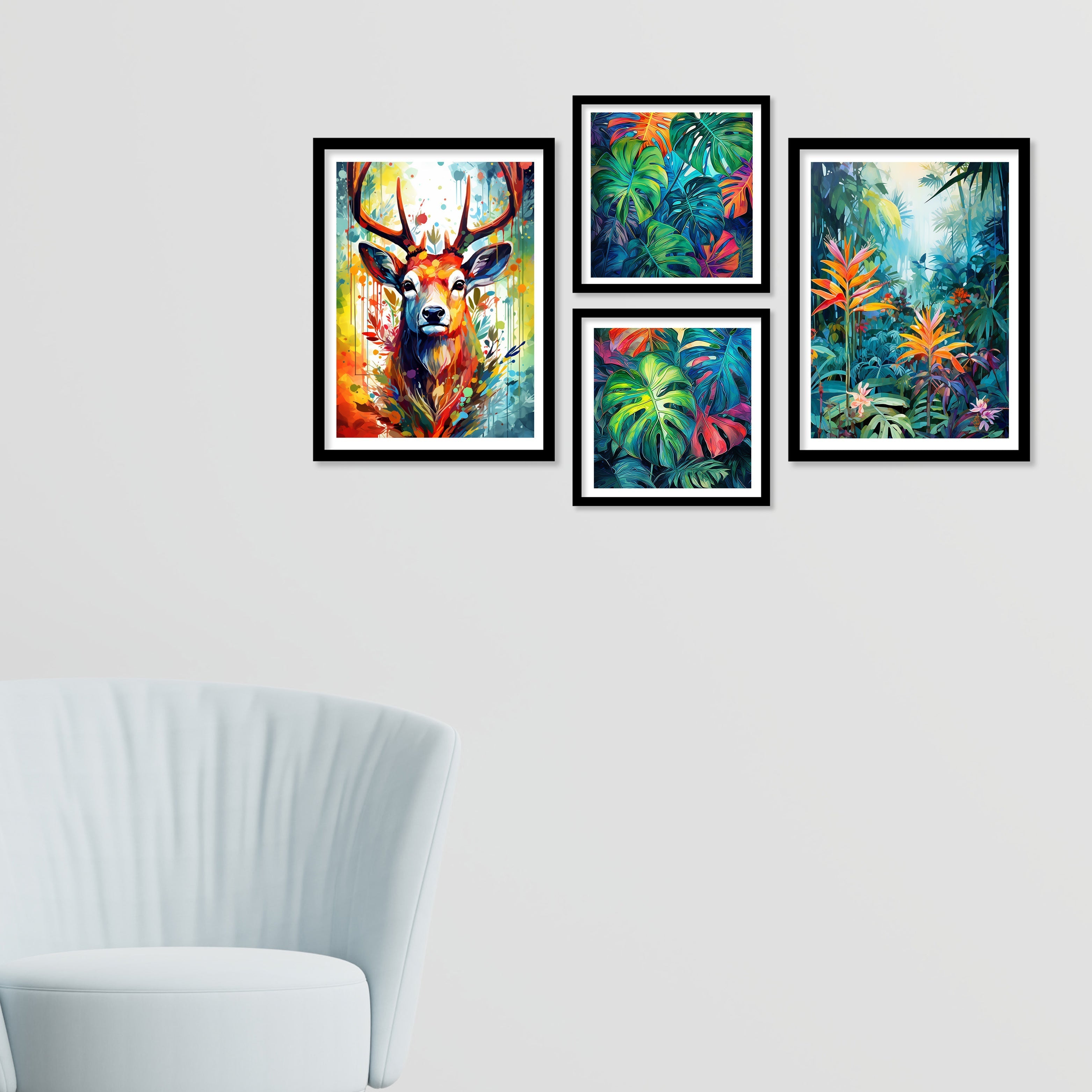 Colourful Leaves And Swamp Deer Art