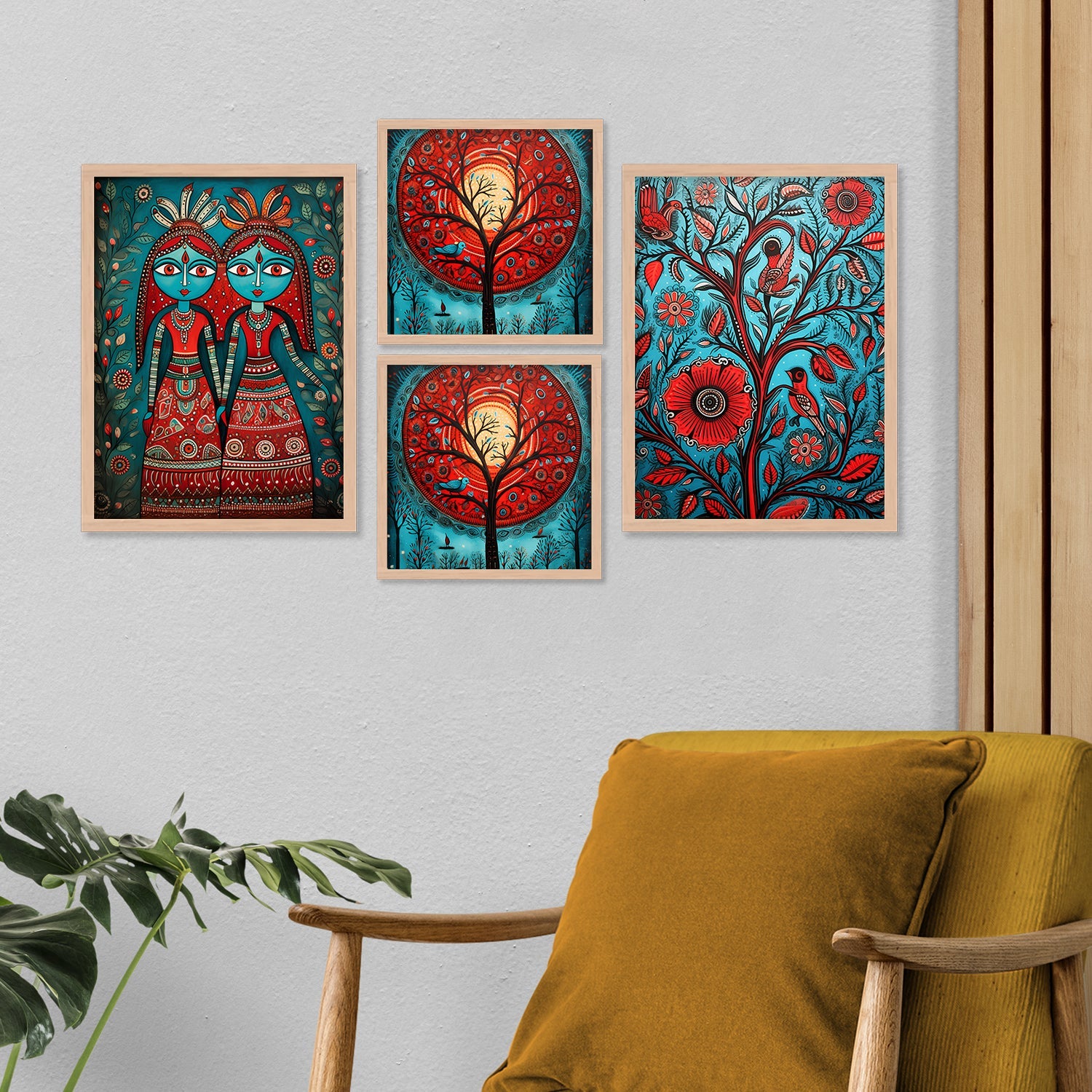 Sunset Flower Wall Painting