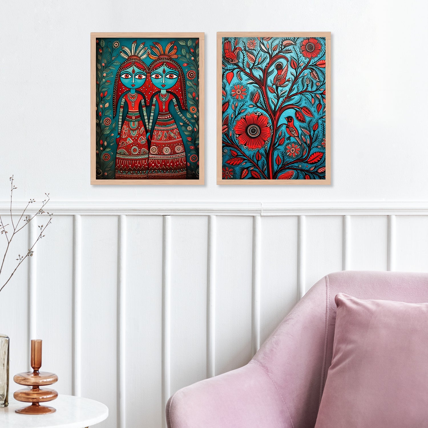 Sunset Flower Wall Painting