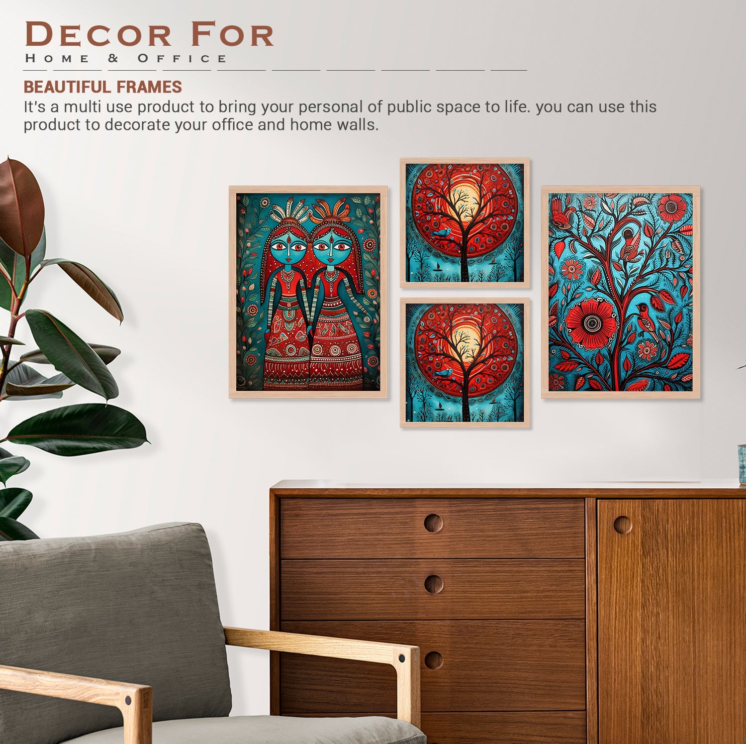 Sunset Flower Wall Painting