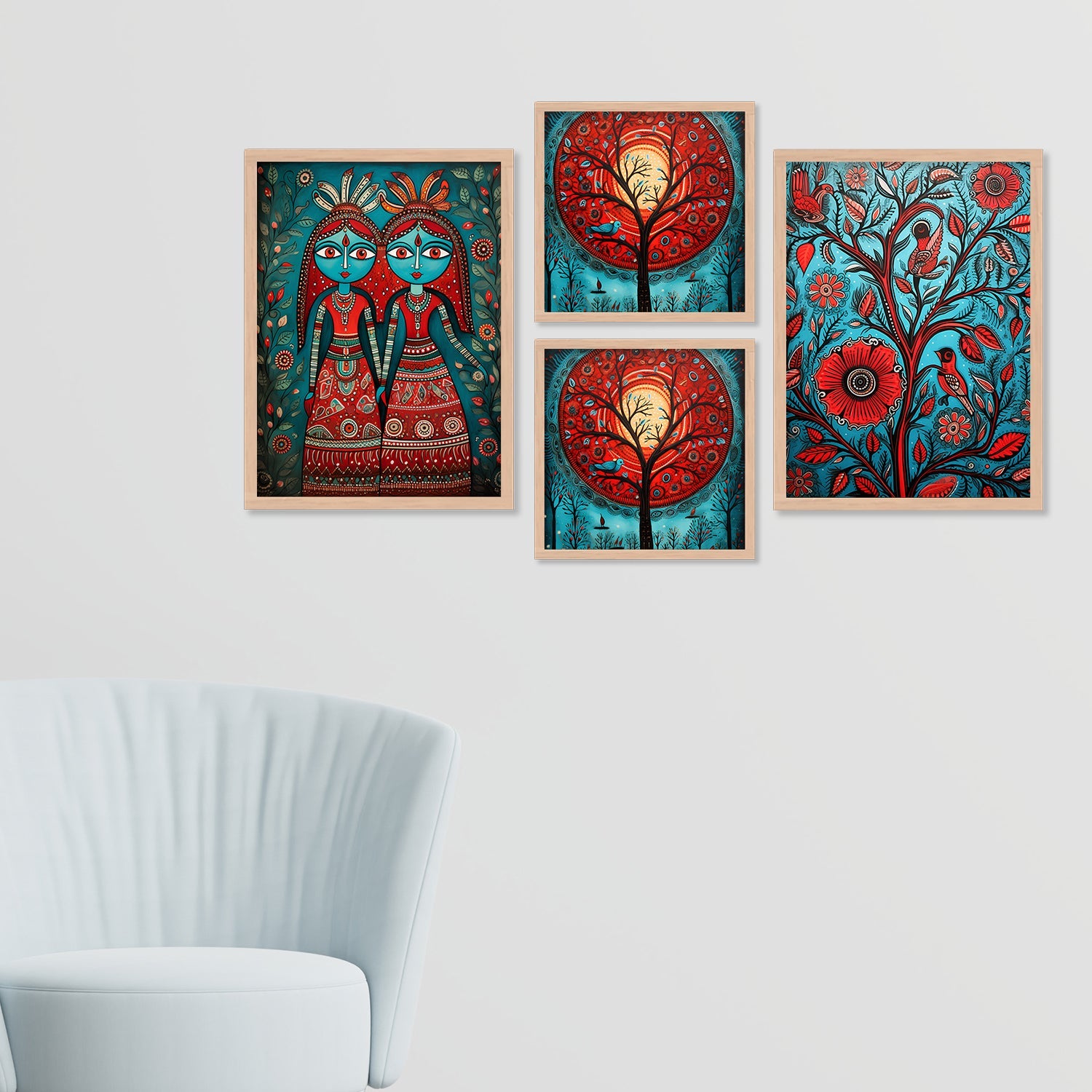 Sunset Flower Wall Painting