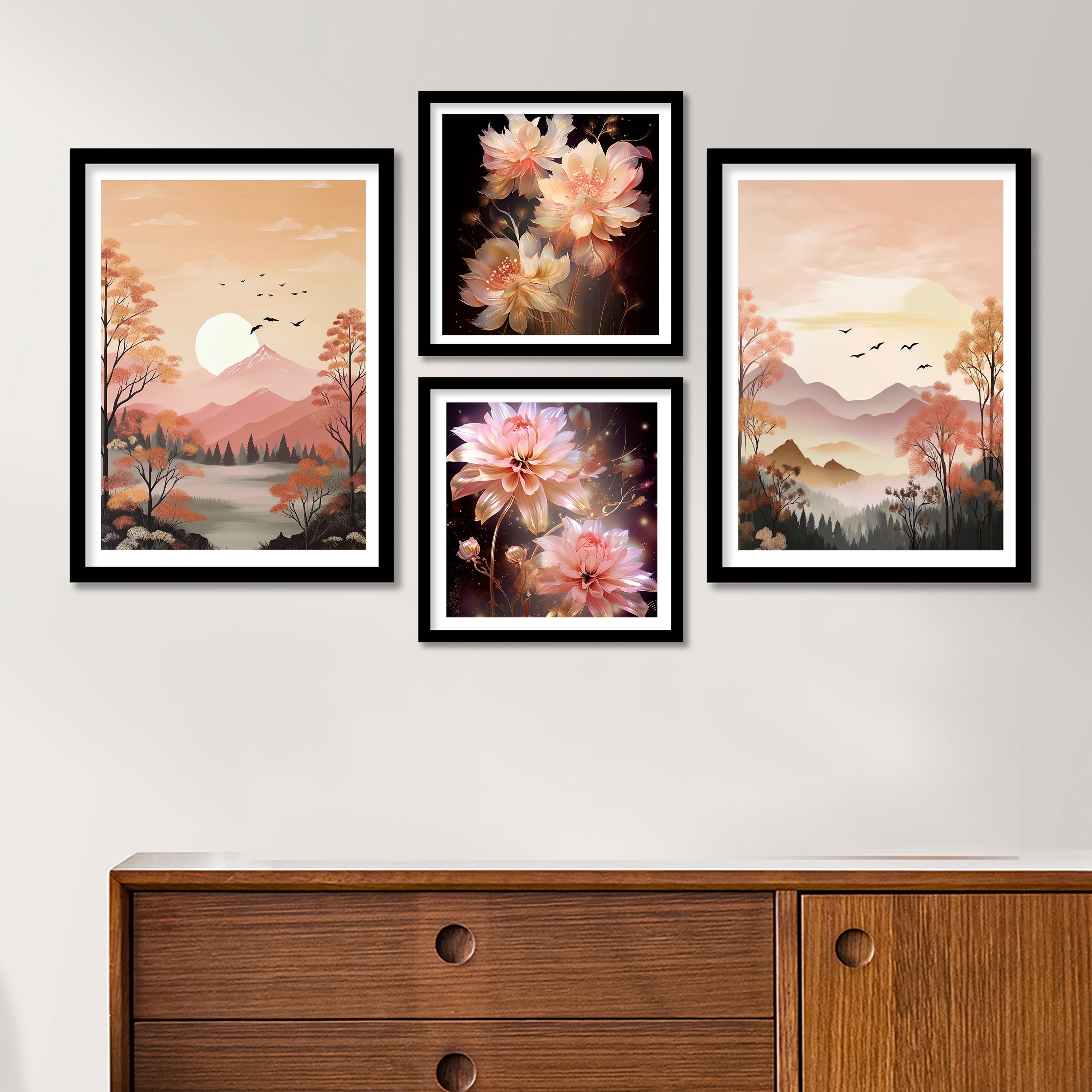 Sunset View In Jungle Wall Art