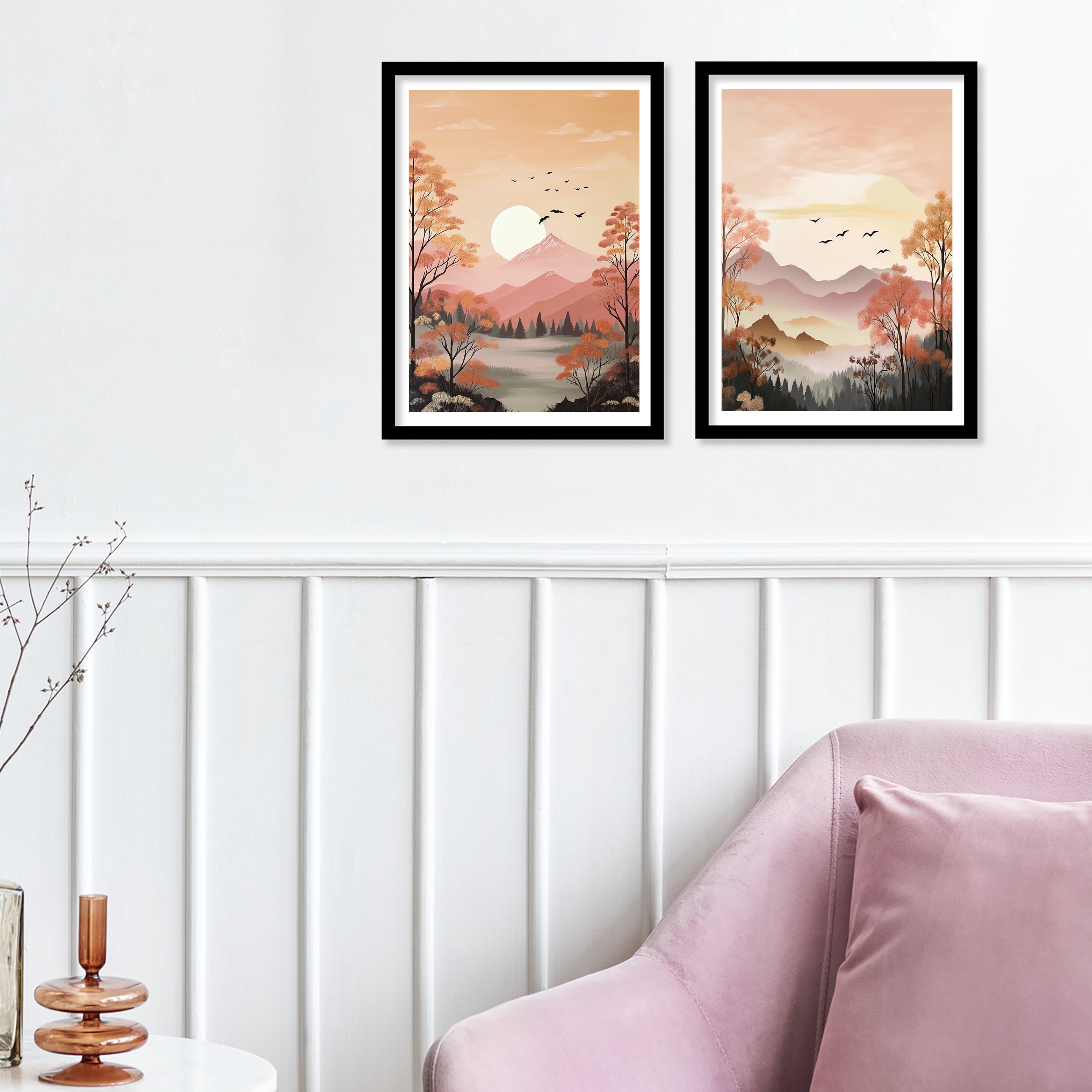 Sunset View In Jungle Wall Art