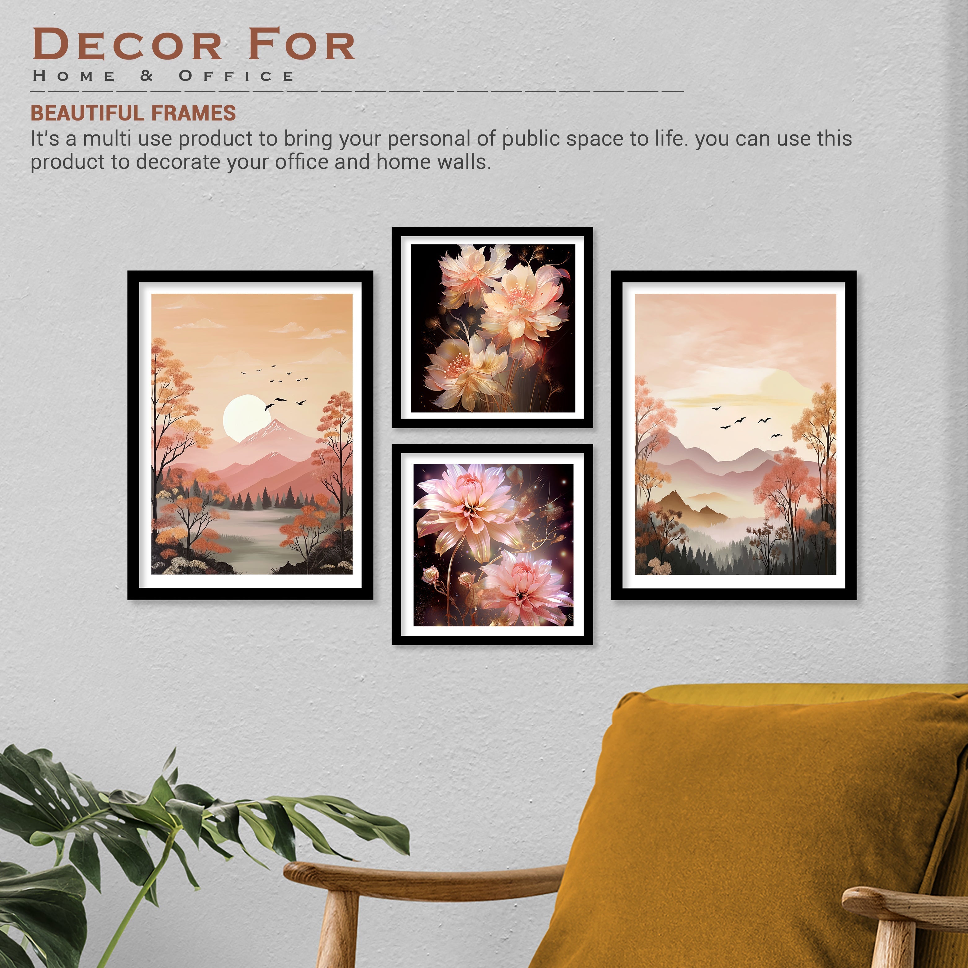 Sunset View In Jungle Wall Art