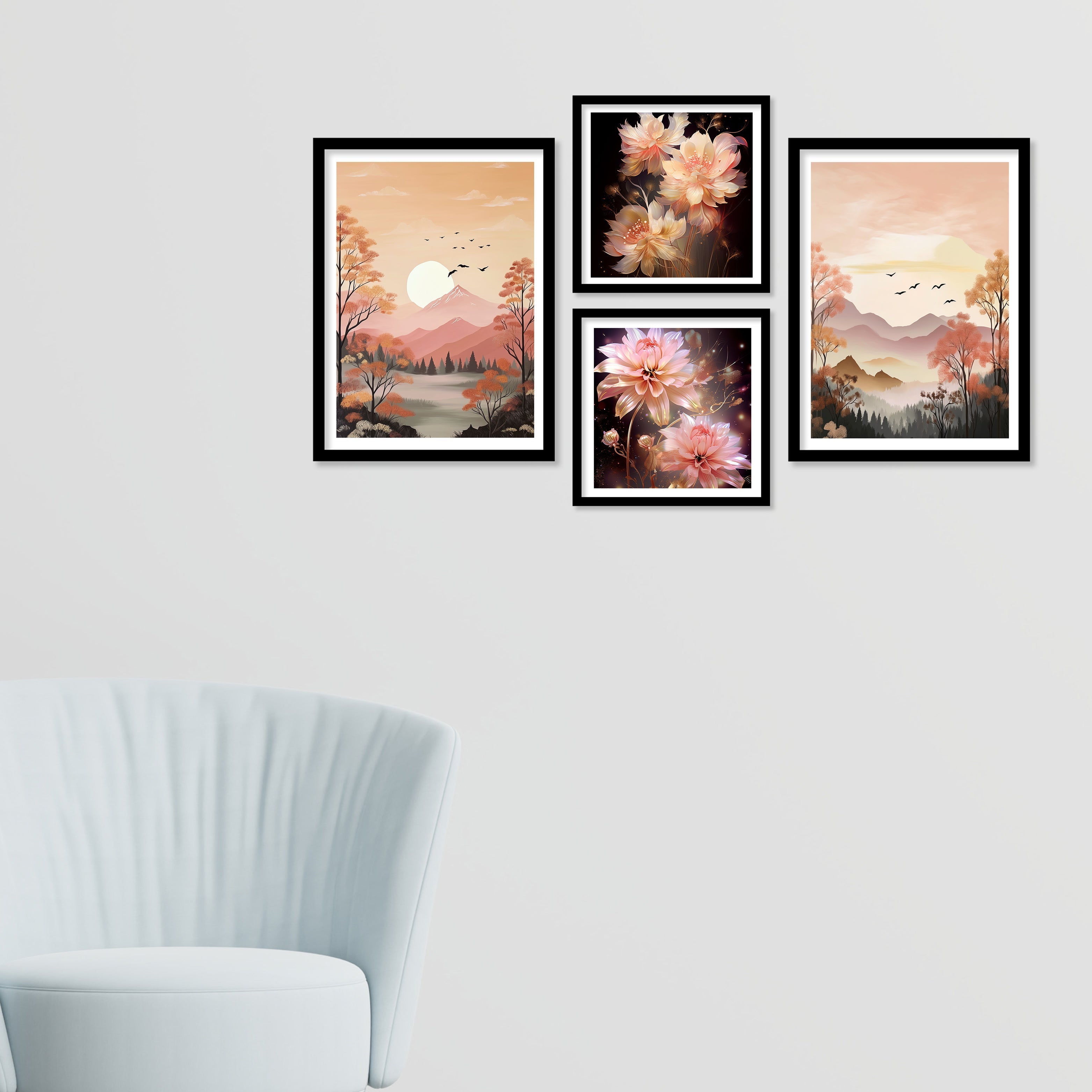 Sunset View In Jungle Wall Art