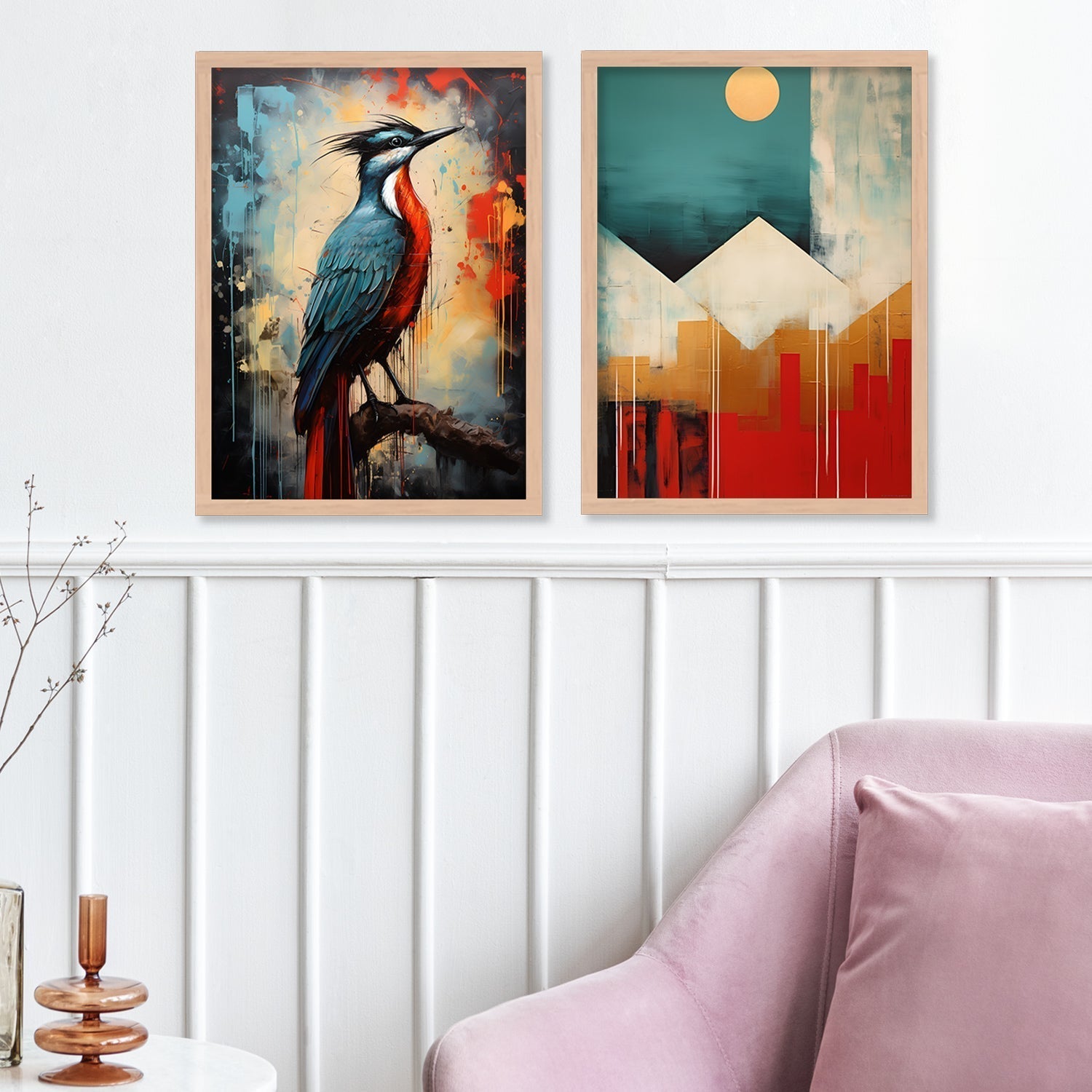 Bird With Flower Painting