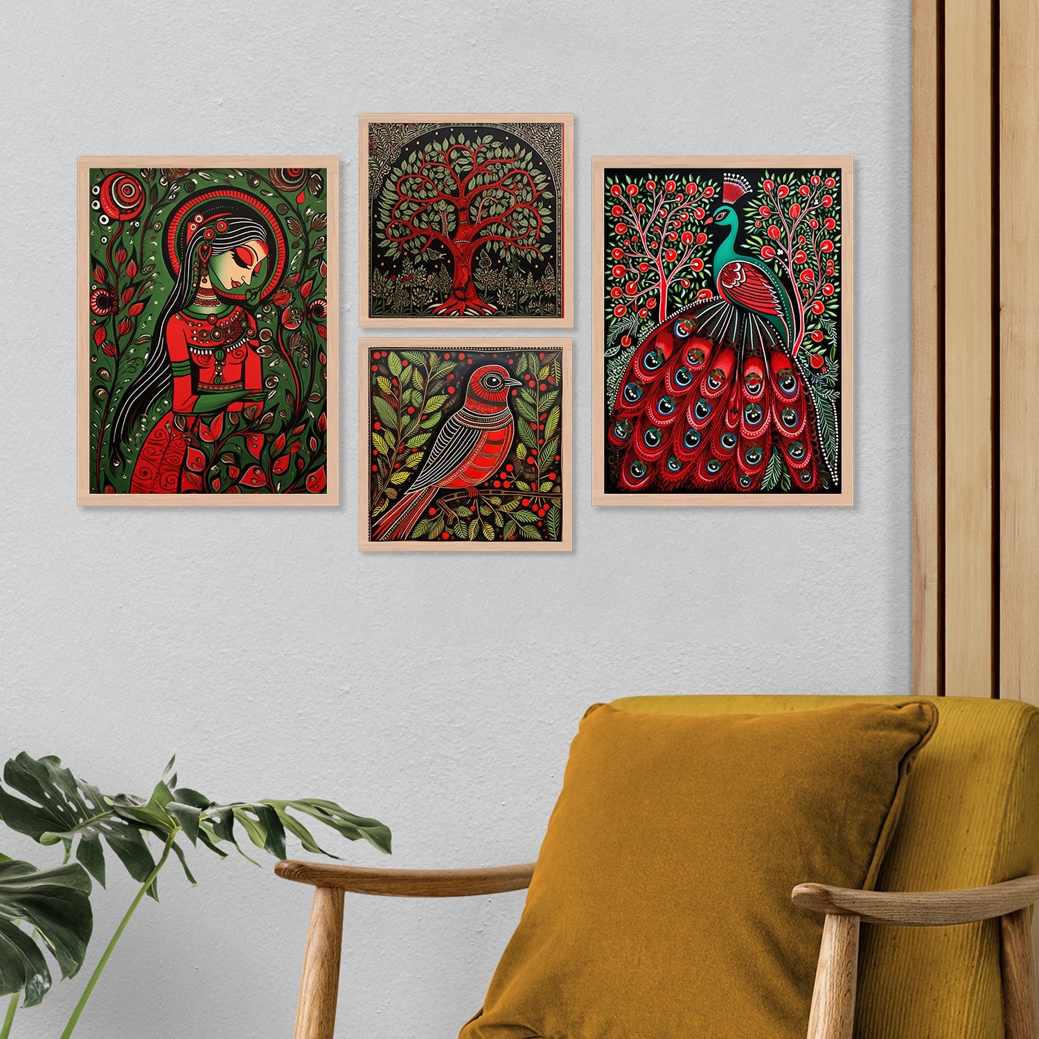 Madhubani Set Of - 4