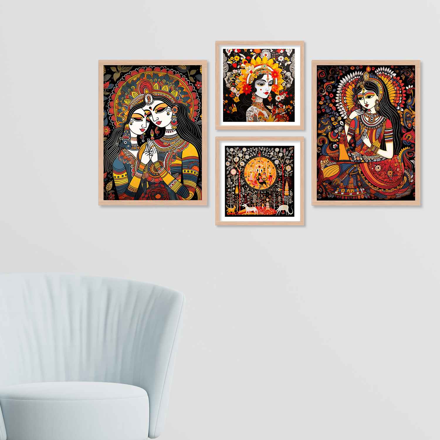 Madhubani Radha Krishna