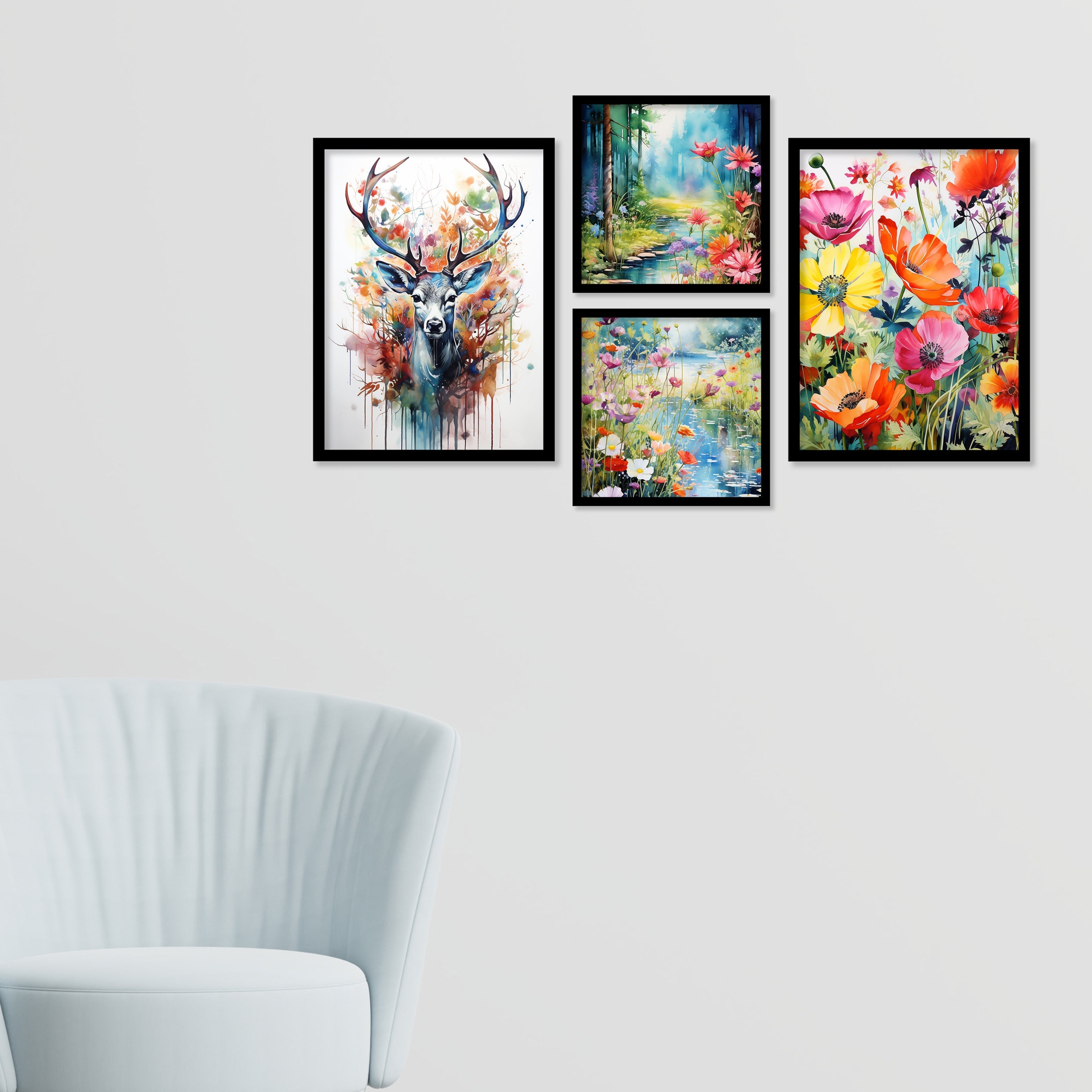 Colourfull Flower Art Wall Painting