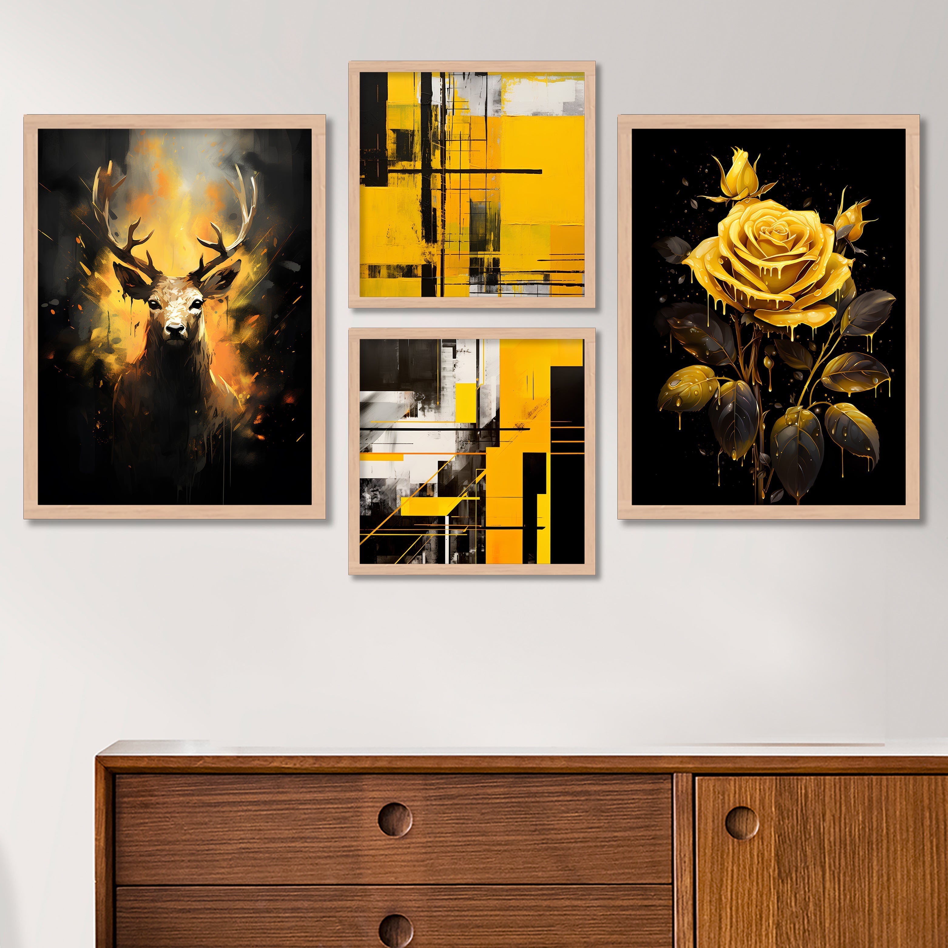 Golden Rose With Swamp Deer