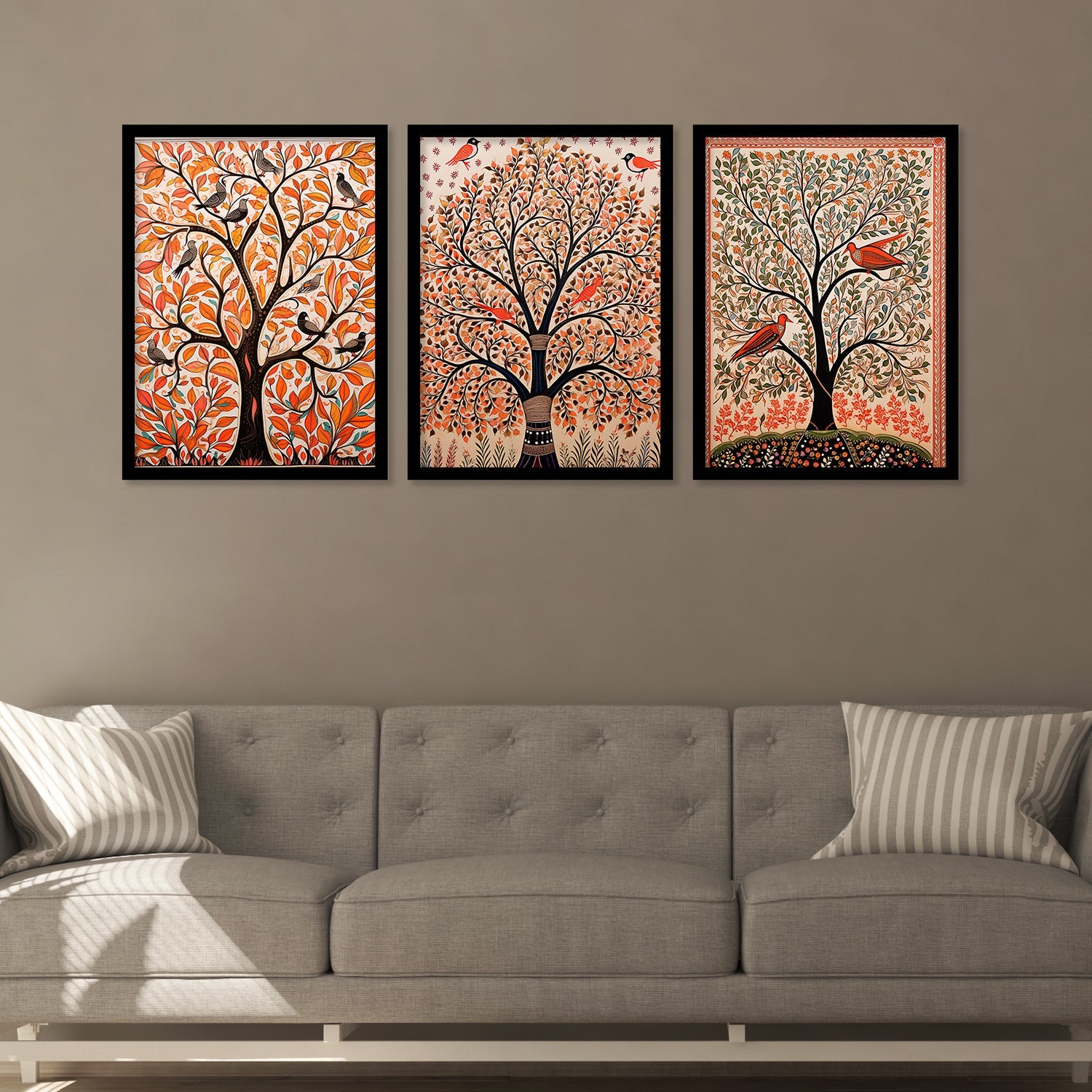 Multicolour Tree Wall Painting