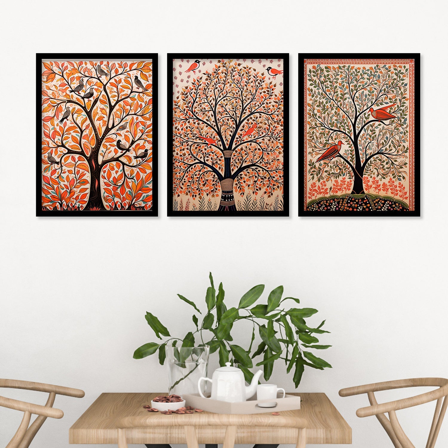 Multicolour Tree Wall Painting