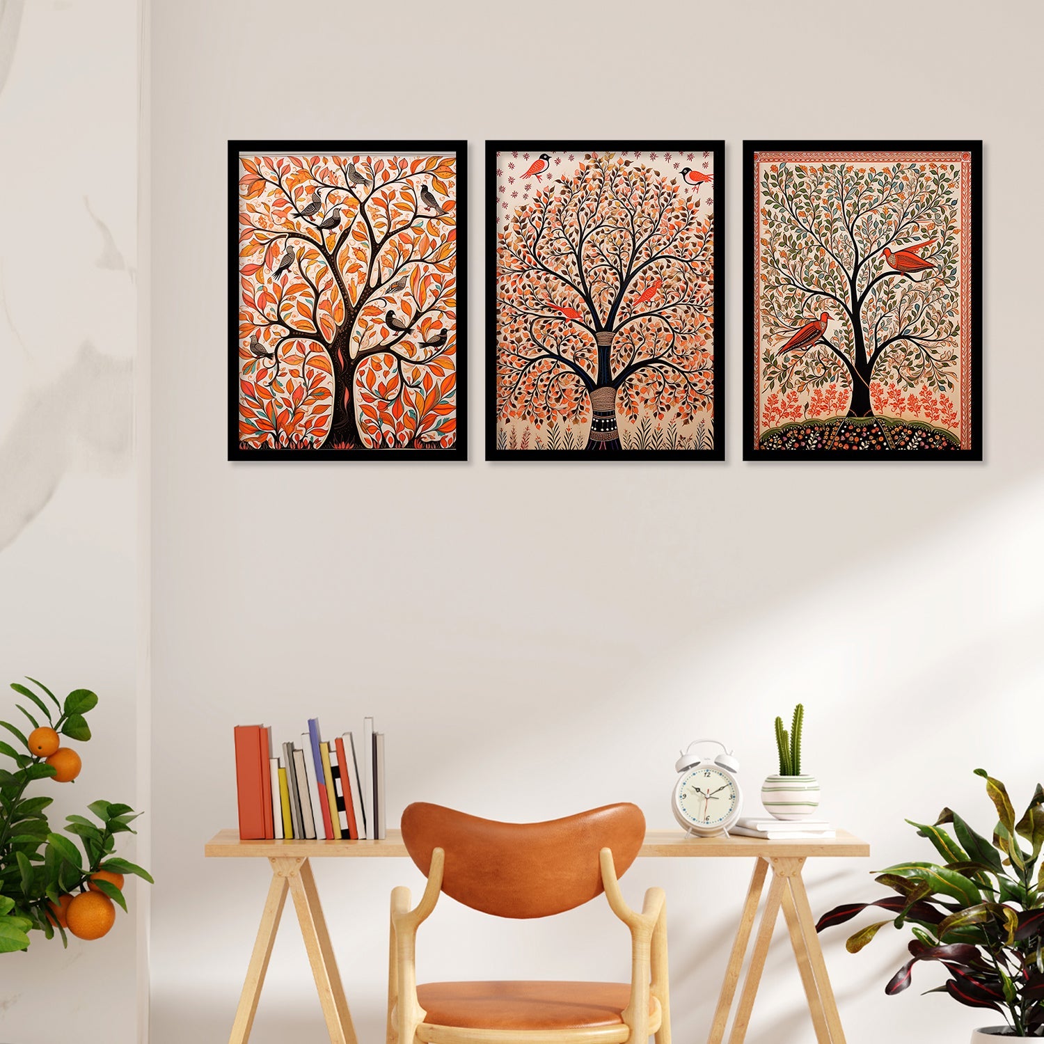 Multicolour Tree Wall Painting