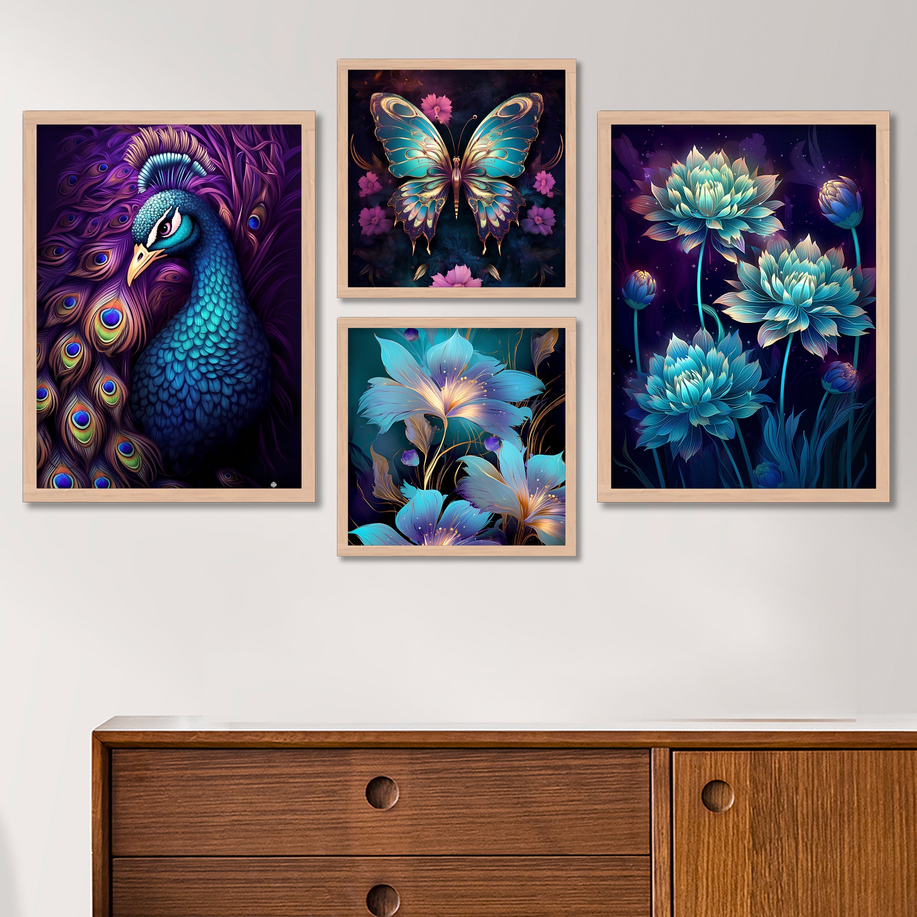 Sparkle Purple Colour Flower Art